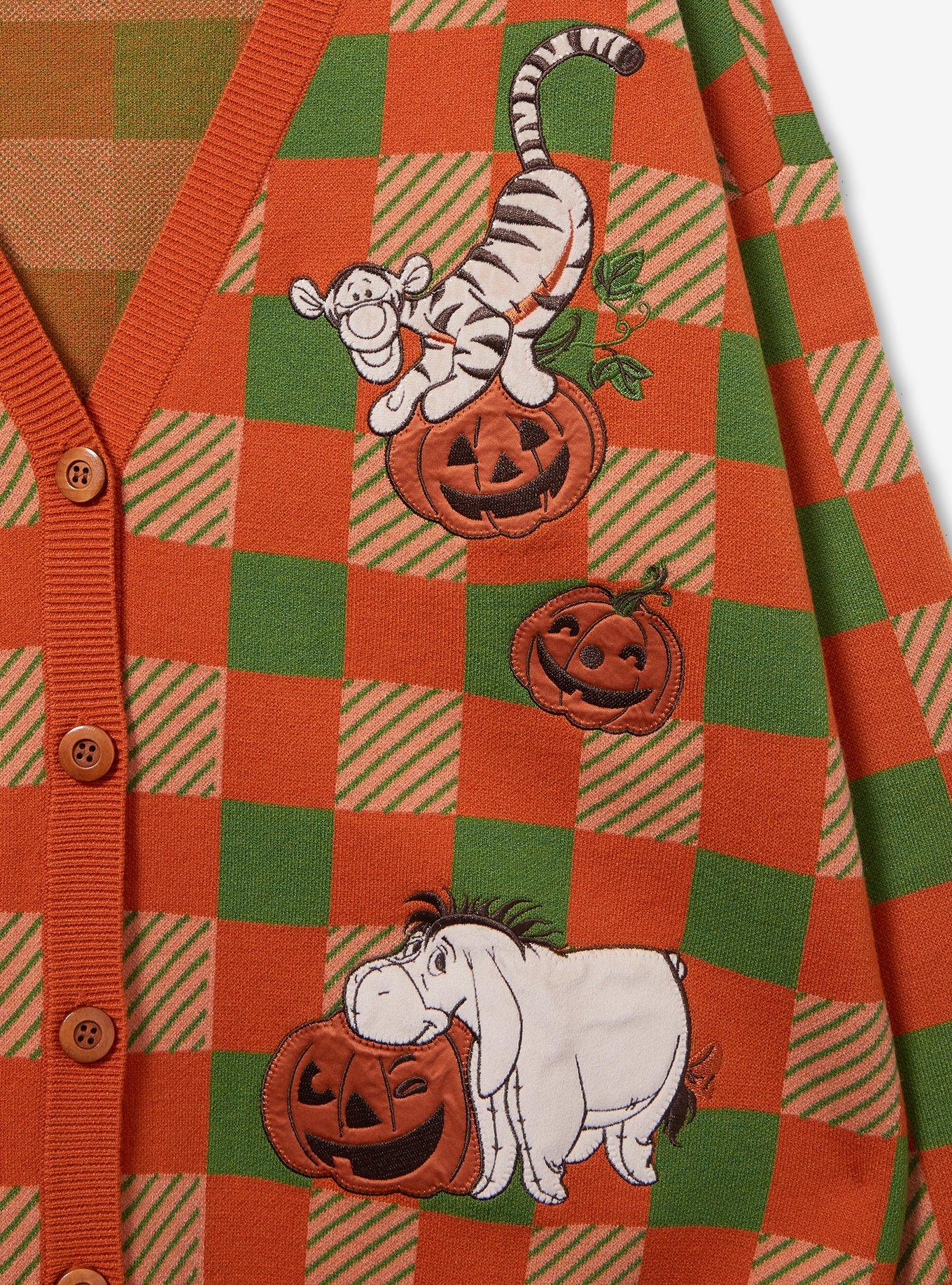 Disney Winnie The Pooh Plaid Pumpkins Cardigan Plus Size, MULTI, alternate