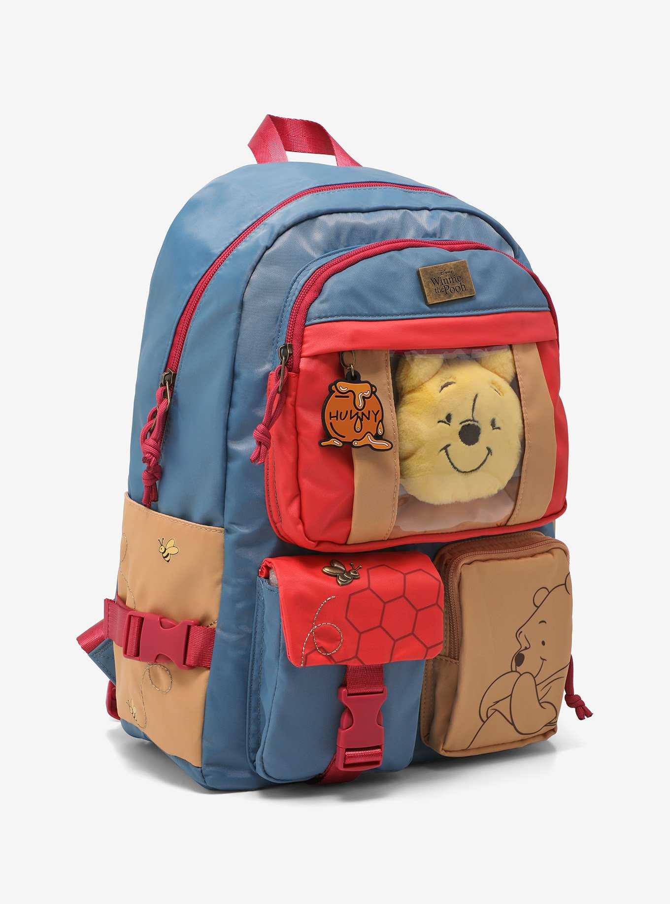 Disney Winnie the Pooh Multi-Pocket Backpack and Plush Keychain — BoxLunch Exclusive, , hi-res