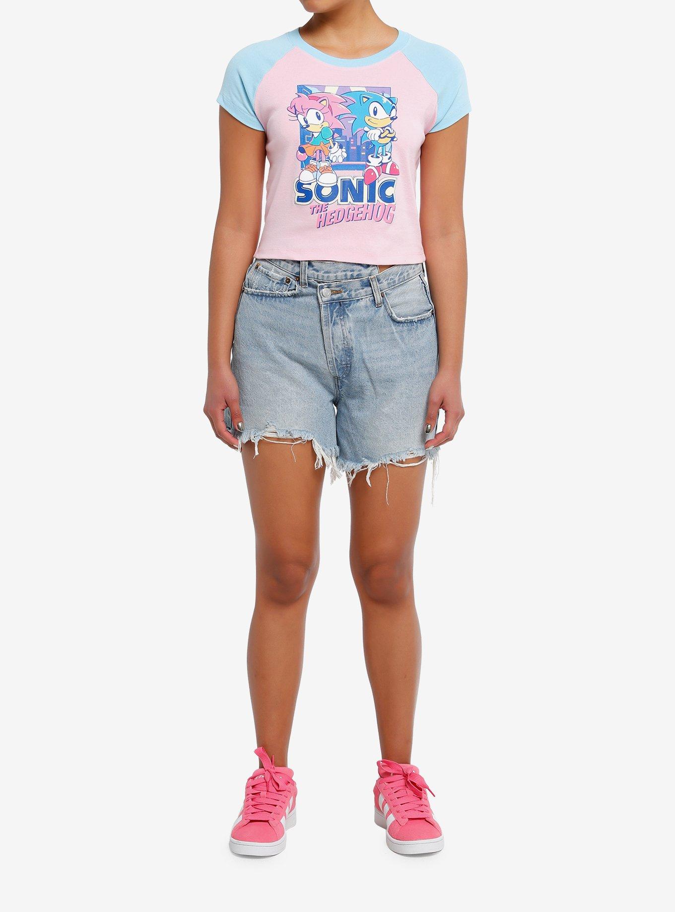 Sonic The Hedgehog Duo Pastel Girls Raglan Baby T-Shirt, MULTI, alternate