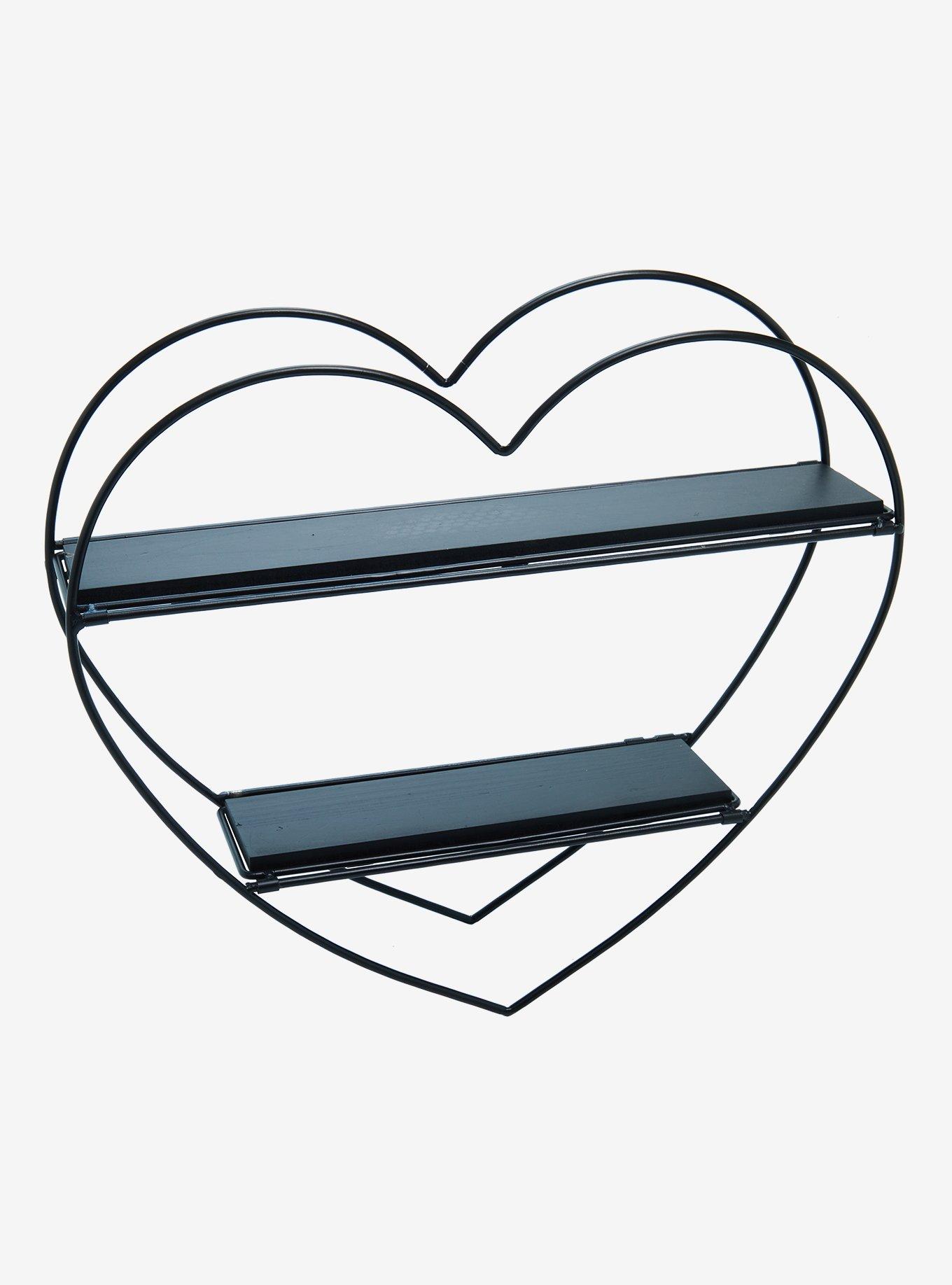 Black Heart Folding Wall Shelf, , alternate
