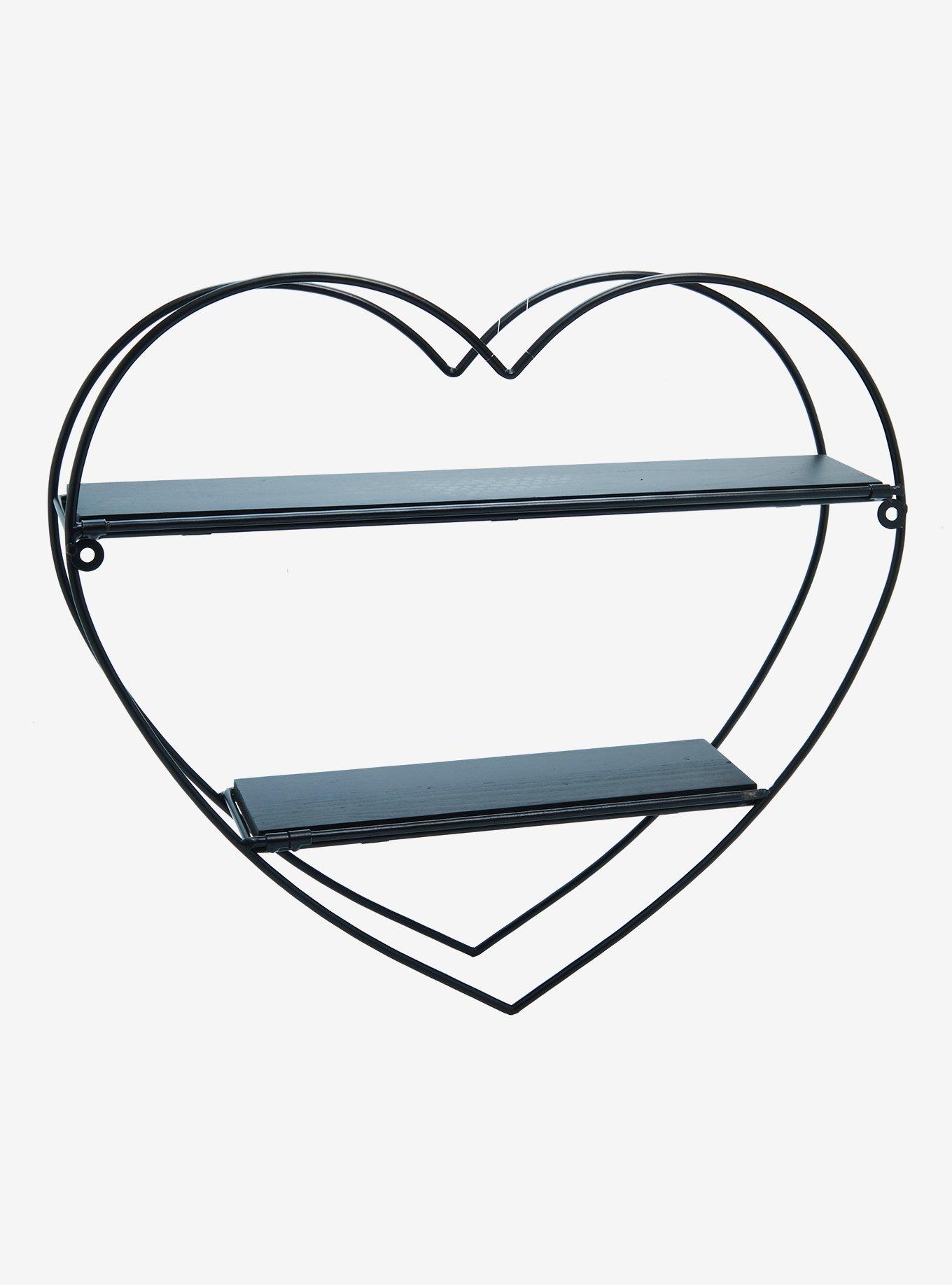 Black Heart Folding Wall Shelf, , alternate