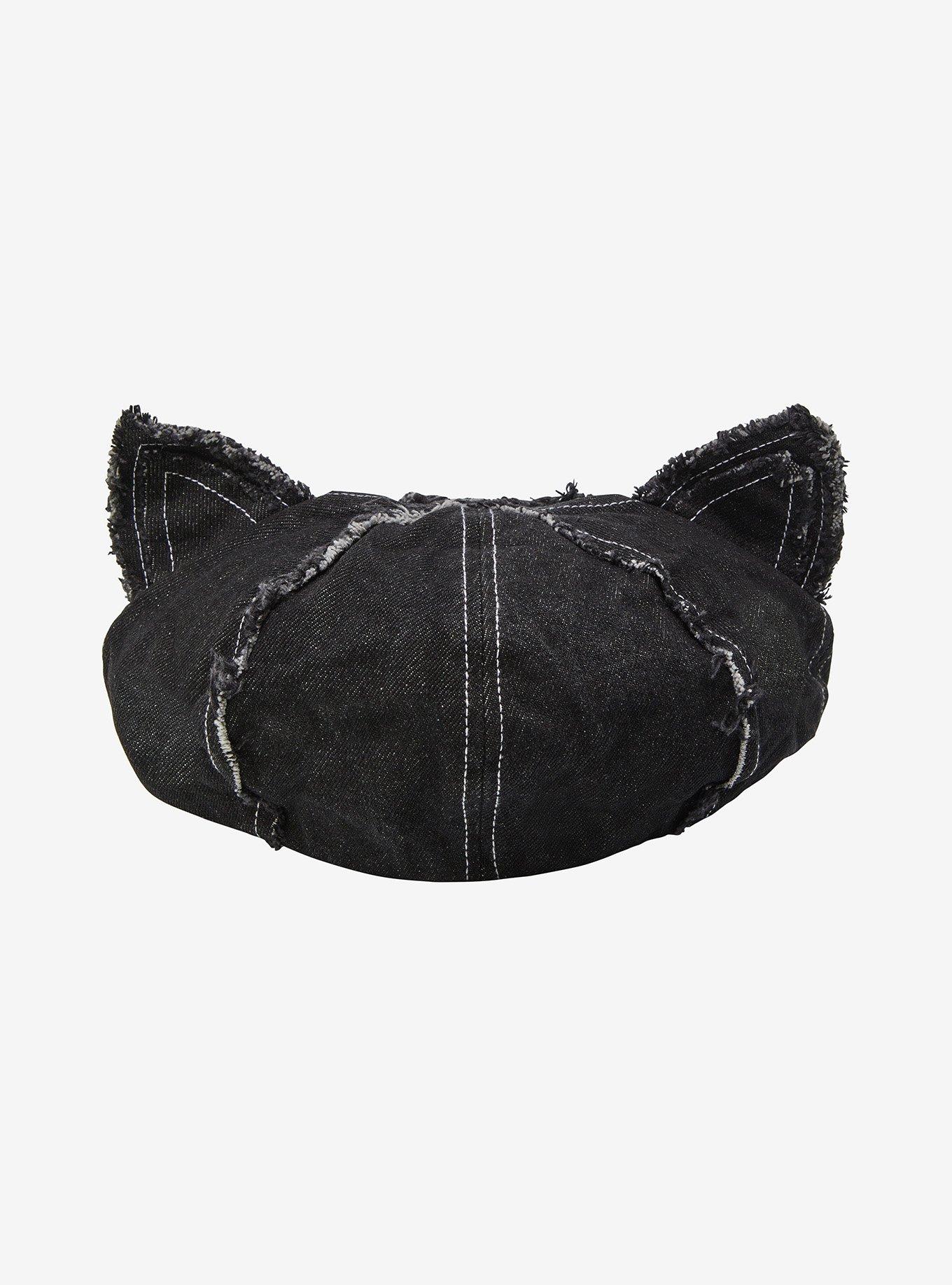 Cat Ear Contrast Stitch Cabbie Hat, , alternate