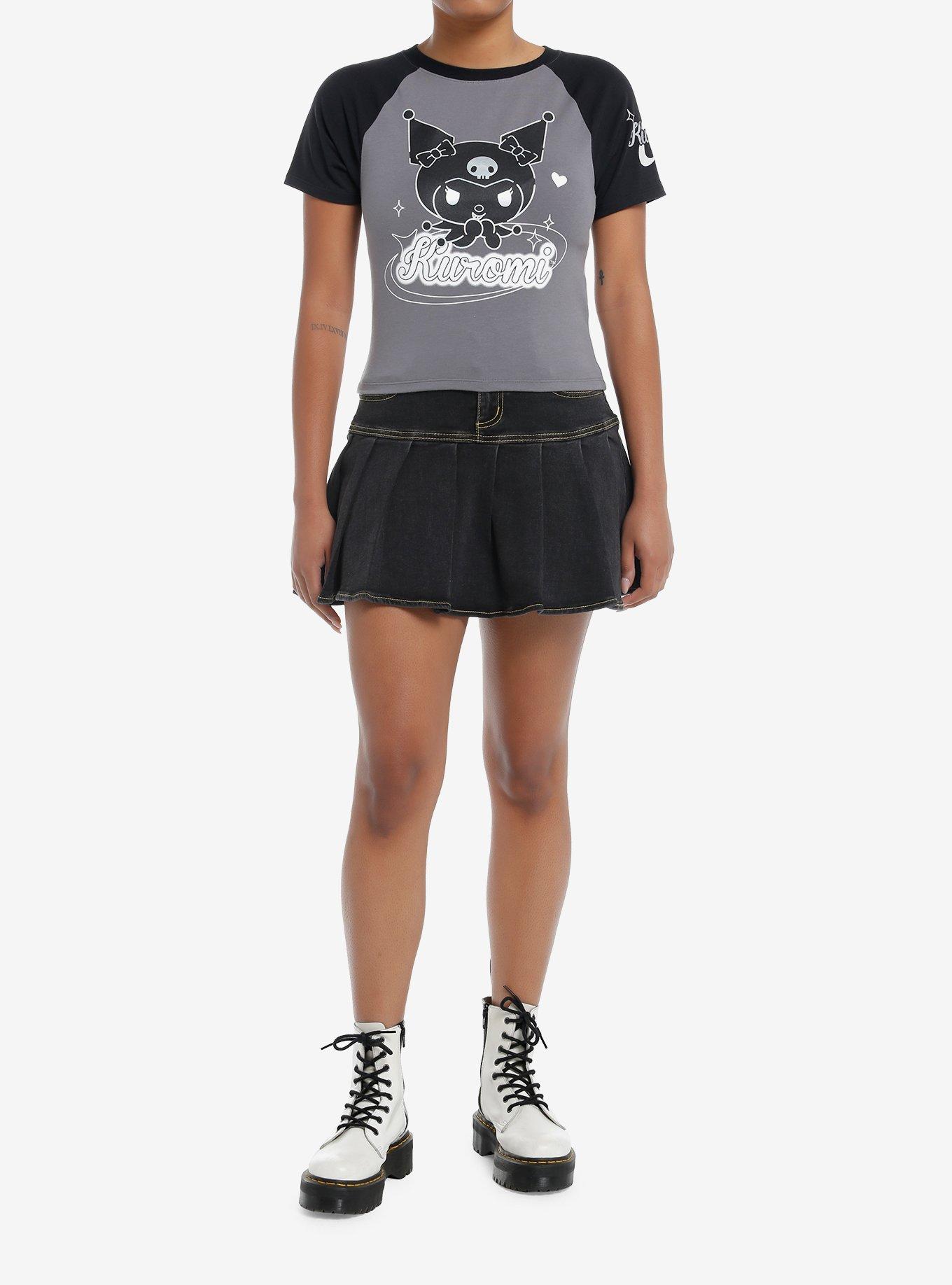 Kuromi Foil Girls Baby Raglan T-Shirt, MULTI, alternate