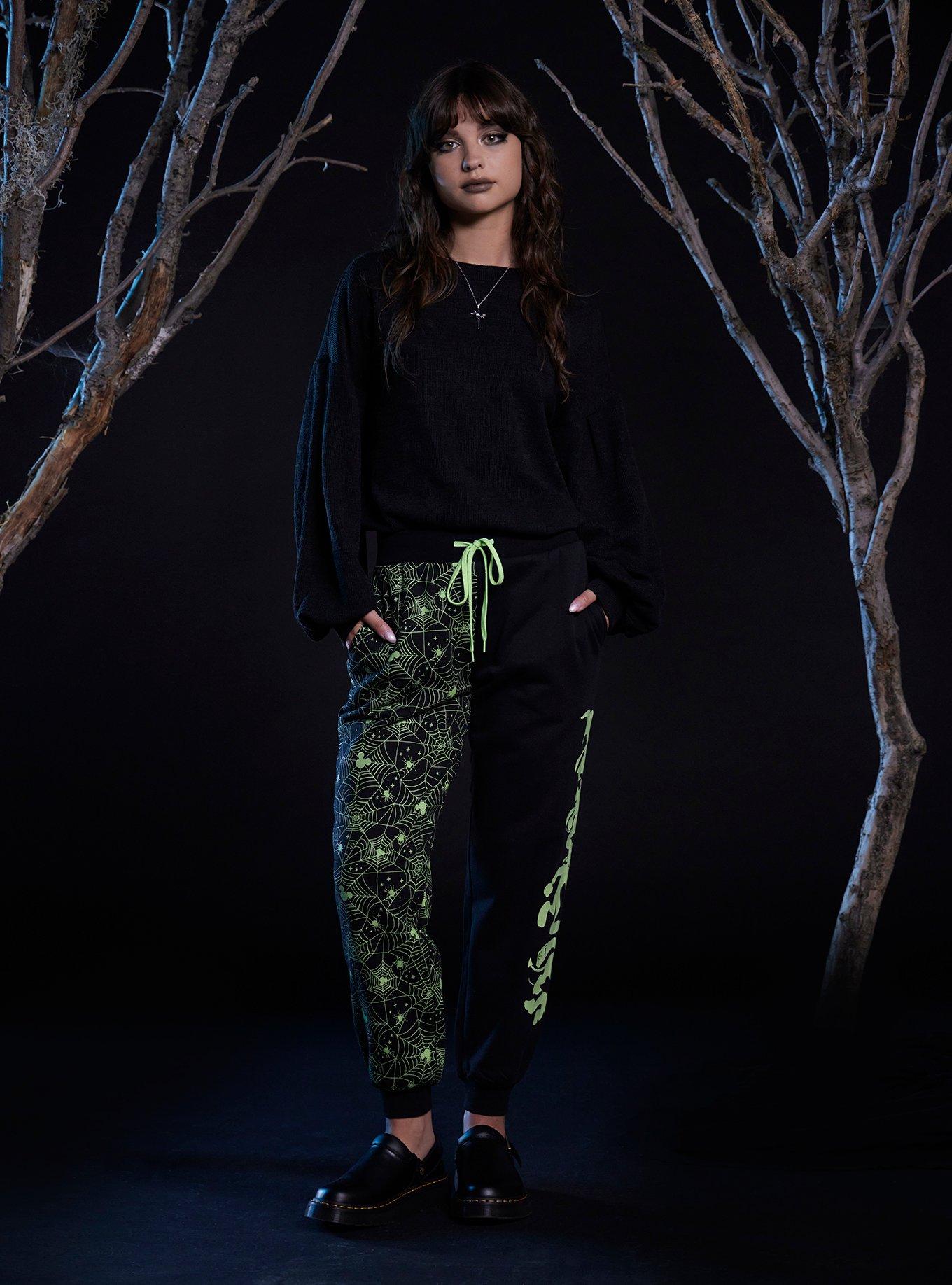 Her Universe Disney Halloween Split Glow-In-The-Dark Jogger Sweatpants, MULTI, alternate