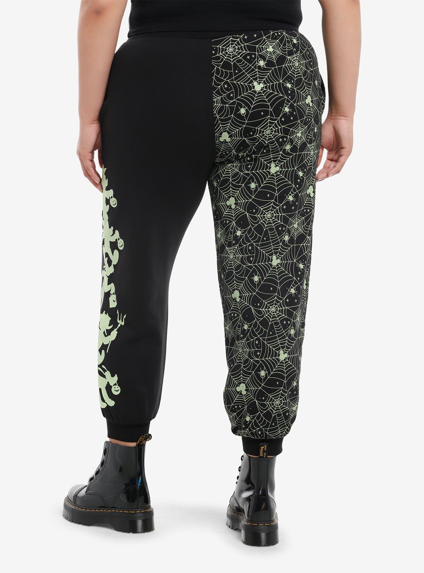 Her Universe Disney Halloween Split Glow-In-The-Dark Jogger Sweatpants Plus Size, MULTI, alternate