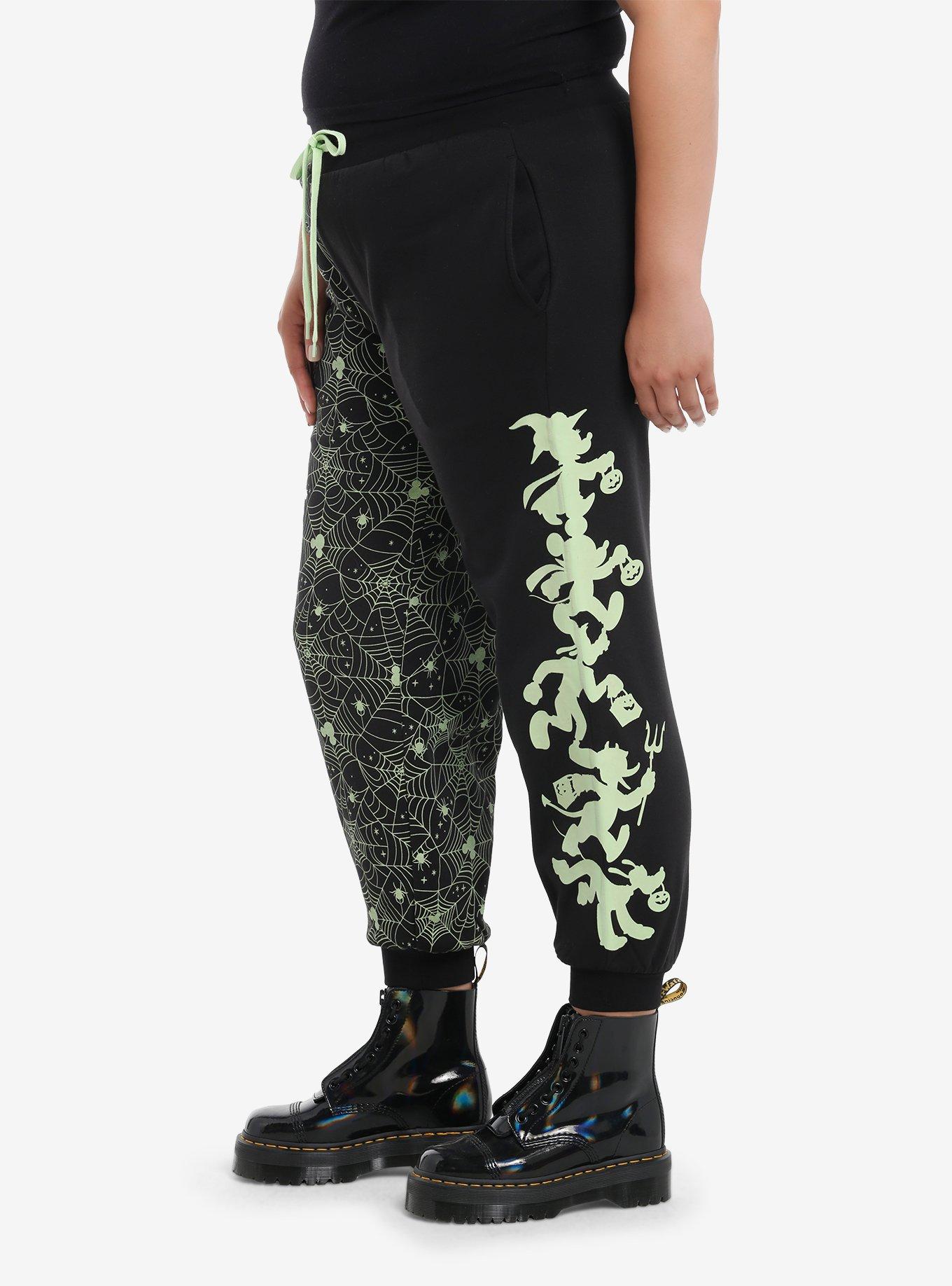 Her Universe Disney Halloween Split Glow-In-The-Dark Jogger Sweatpants Plus Size, MULTI, alternate