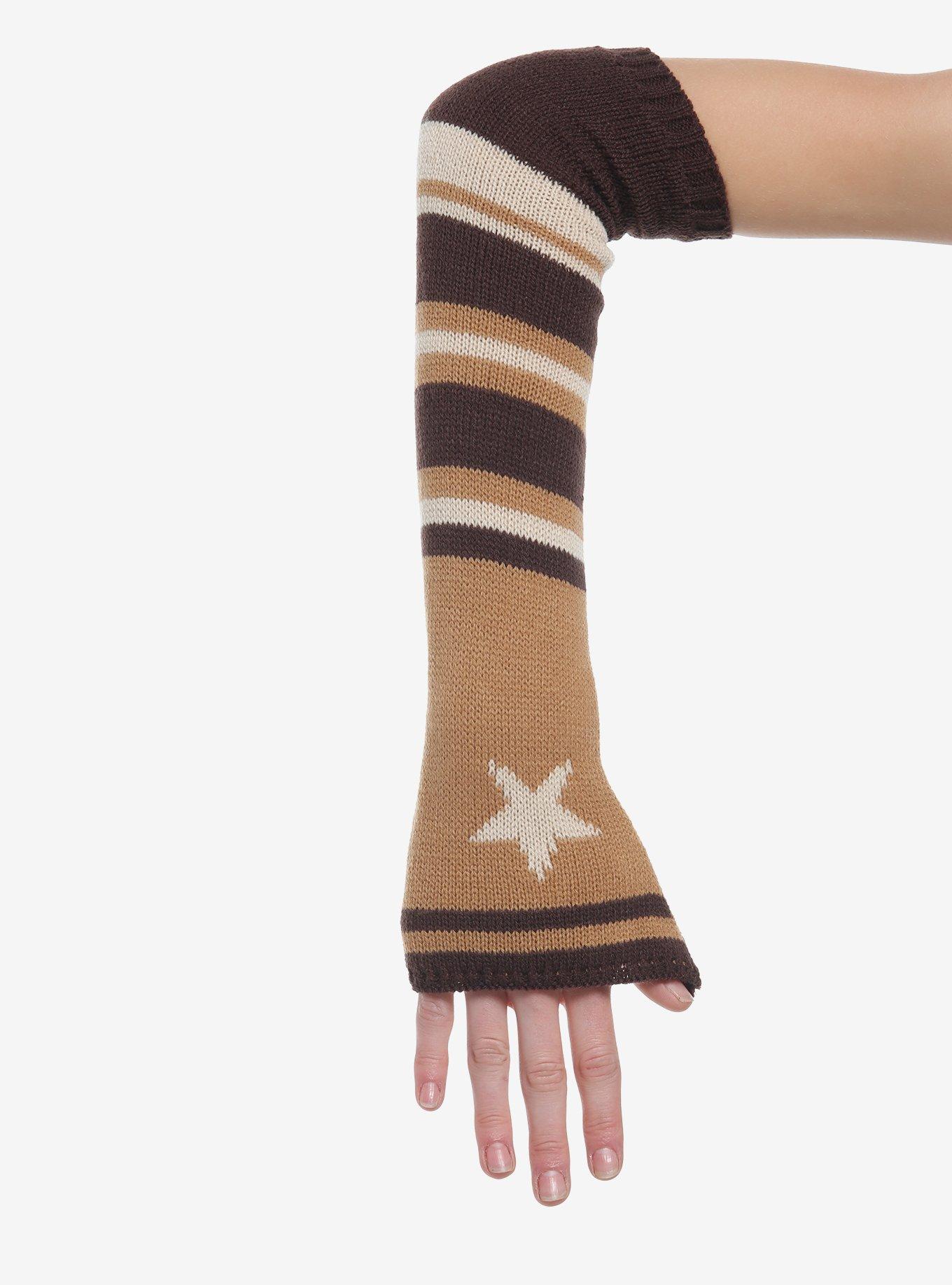 Brown Star Stripe Arm Warmers