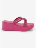 Yoki Pink Rhinestone Platform Sandals, MULTI, alternate