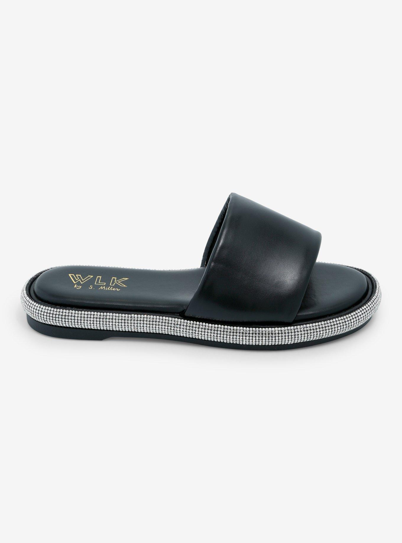 WLK By S. Miller Dorothy Black Rhinestone Slides, , hi-res