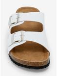 Yoki Gian White Double Buckle Slide Sandals, MULTI, alternate