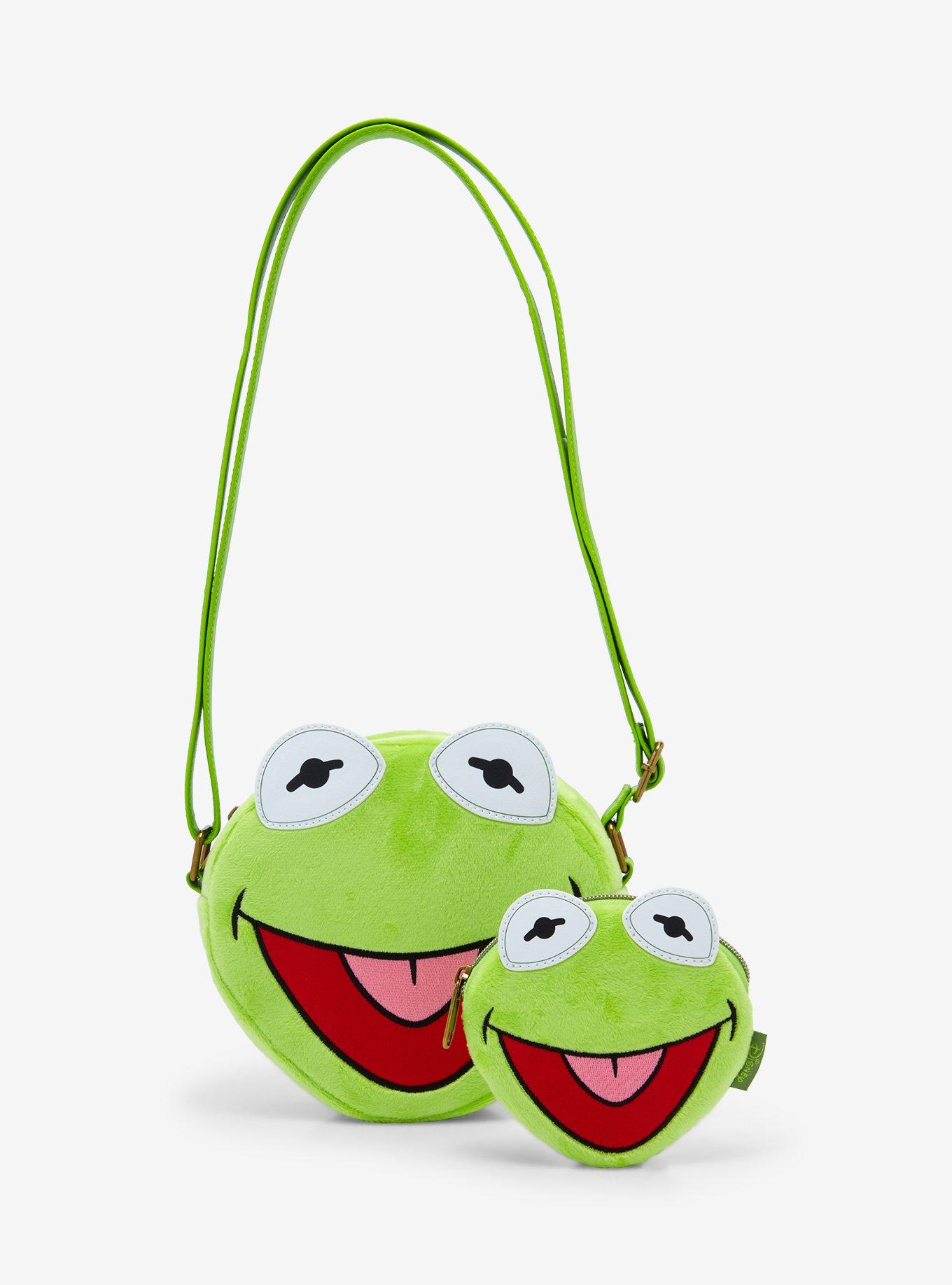 Loungefly Disney The Muppets Kermit Face Crossbody Bag Hot Topic Exclusive, , alternate