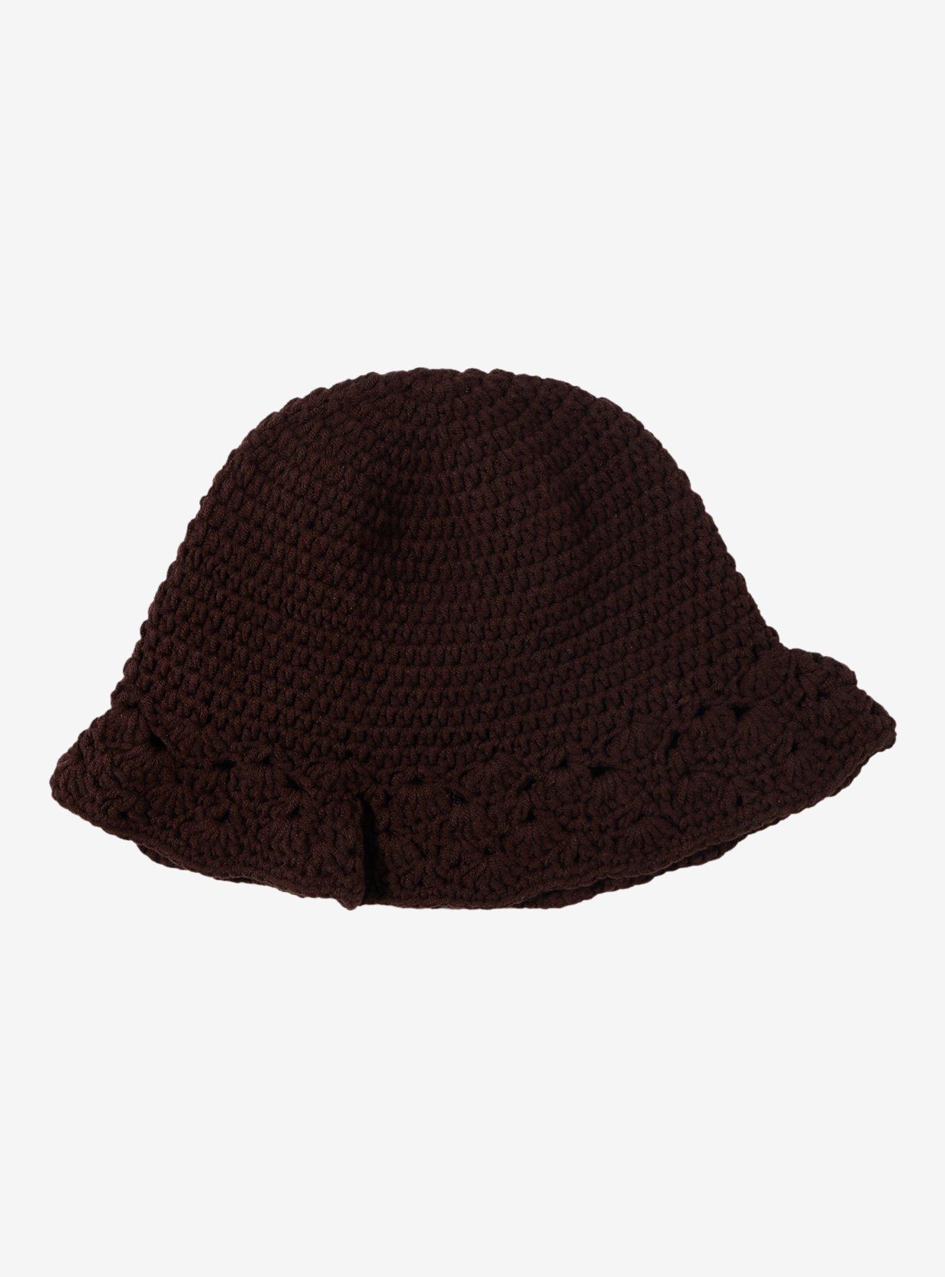 Crochet Flower Floppy Bucket Hat, , alternate