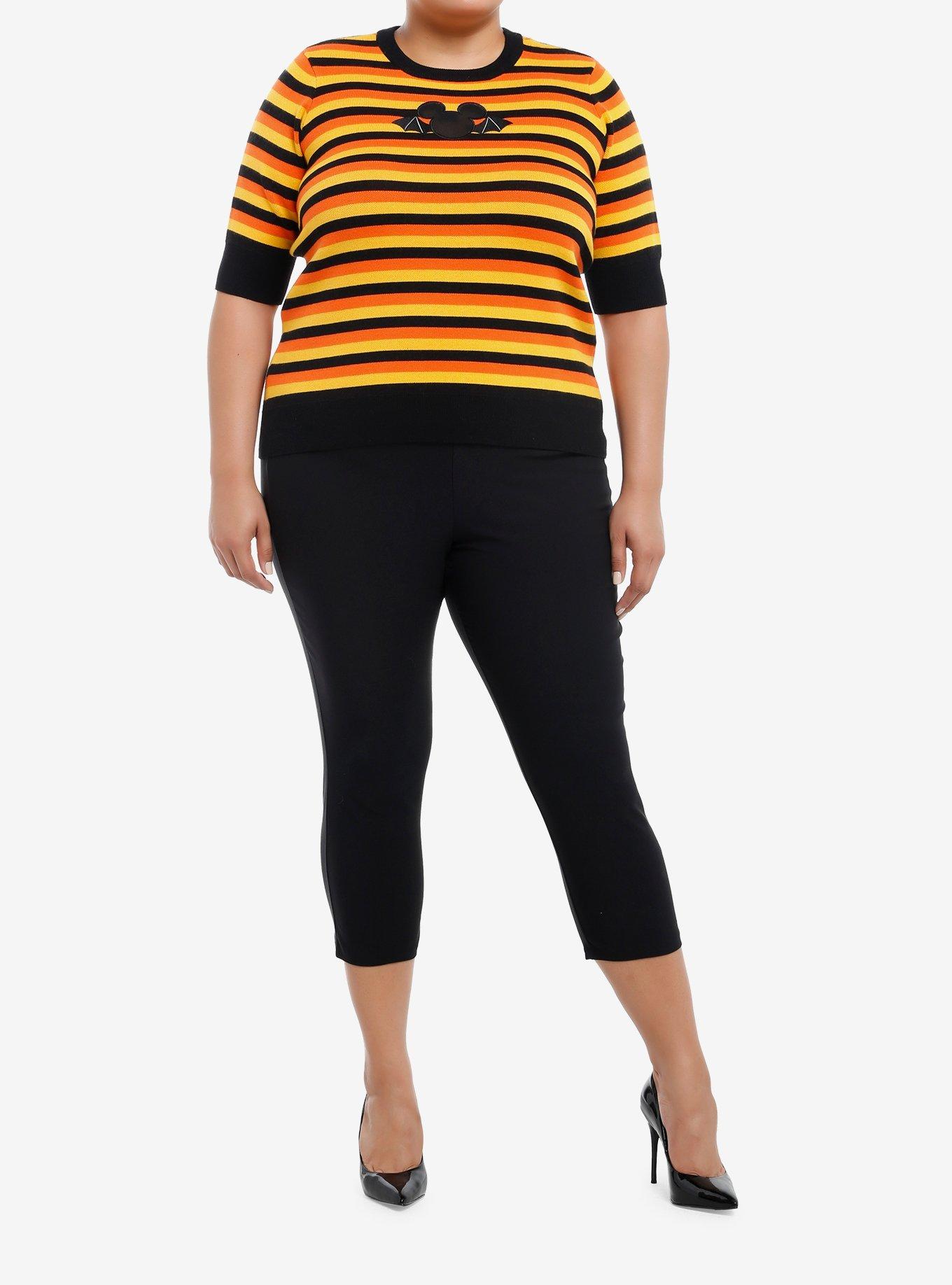 Her Universe Disney Halloween Stripe Retro Knit Top Plus Size Her Universe Exclusive, , hi-res