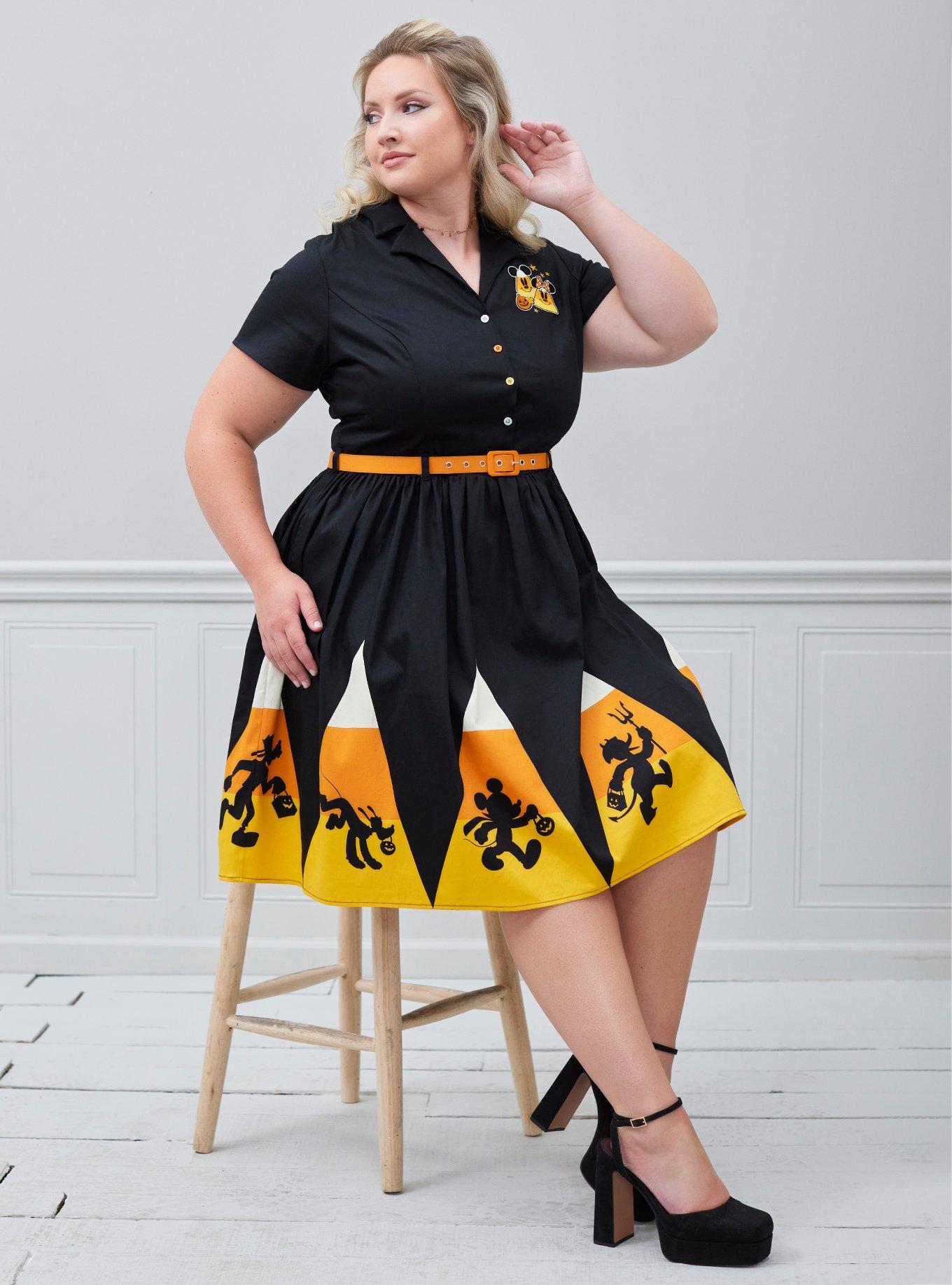 Her Universe Disney Halloween Candy Corn Retro Dress Plus Size Her Universe Exclusive, MULTI, alternate