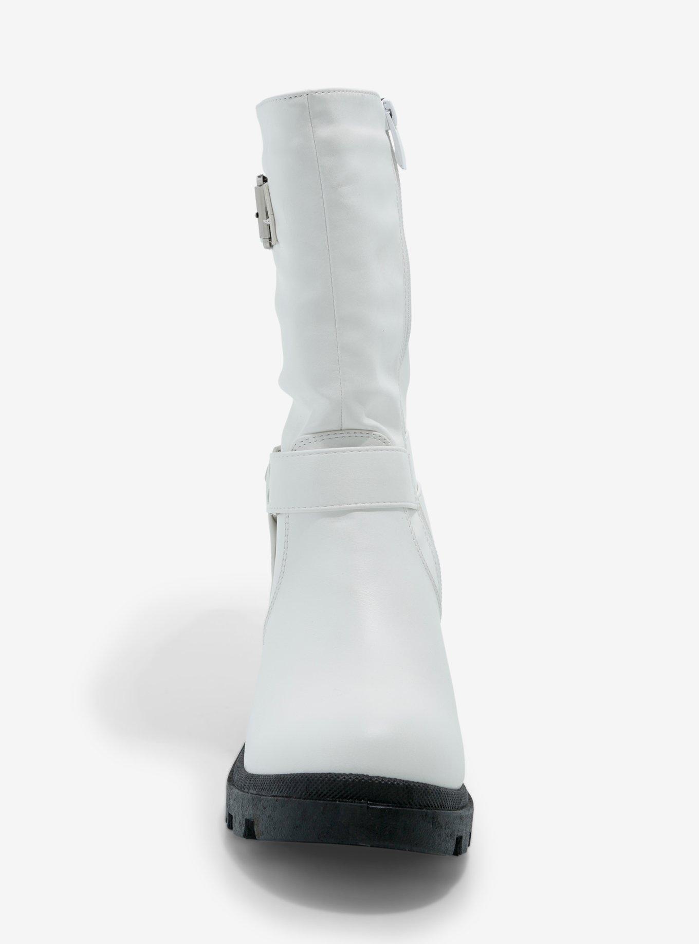 Yoki White Buckle Boots, MULTI, alternate