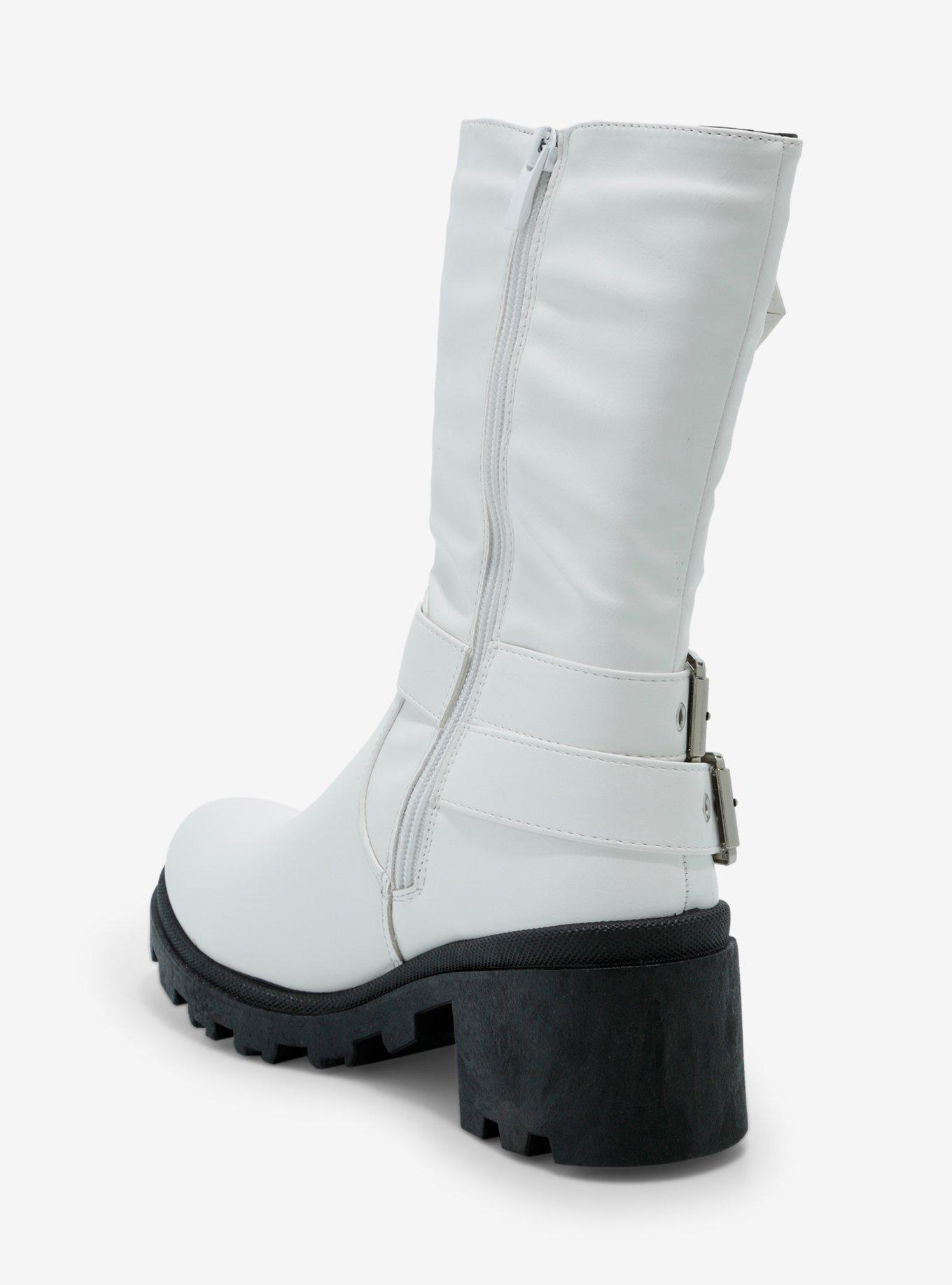 Yoki White Buckle Boots, MULTI, alternate