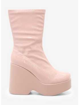 Yoki Blush Pink Patent Boots, , hi-res