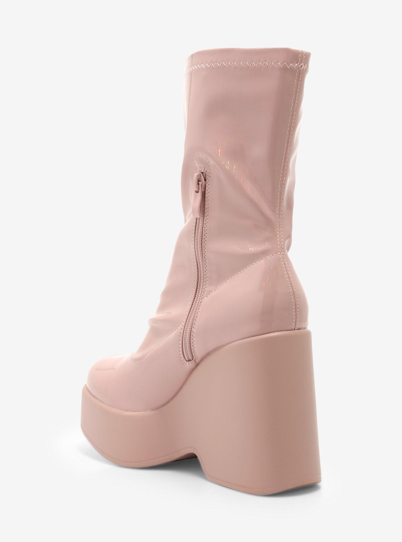 Yoki Blush Pink Patent Boots, MULTI, alternate