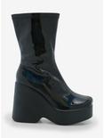 Yoki Black & Iridescent Patent Heeled Platform Boots, MULTI, alternate