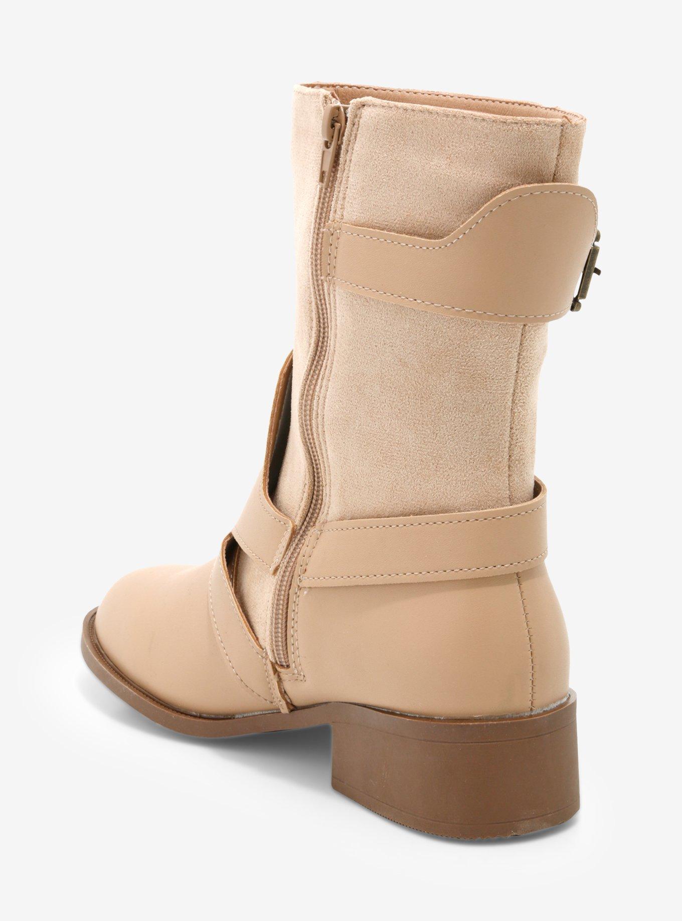 Yoki Beige Belt Boots, MULTI, alternate