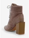 Yoki Beige Lace-Up Suede Ankle Boots, MULTI, alternate