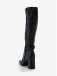 Yoki Black Knot Heeled Knee-High Boots, MULTI, alternate