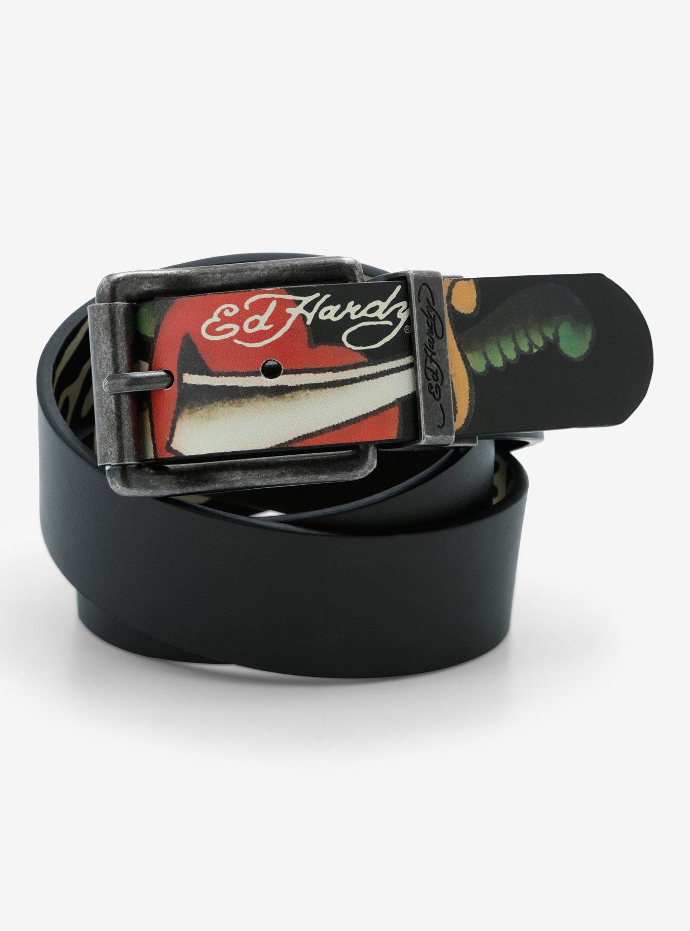 Ed Hardy Tattoo Skull Belt, MULTI, alternate