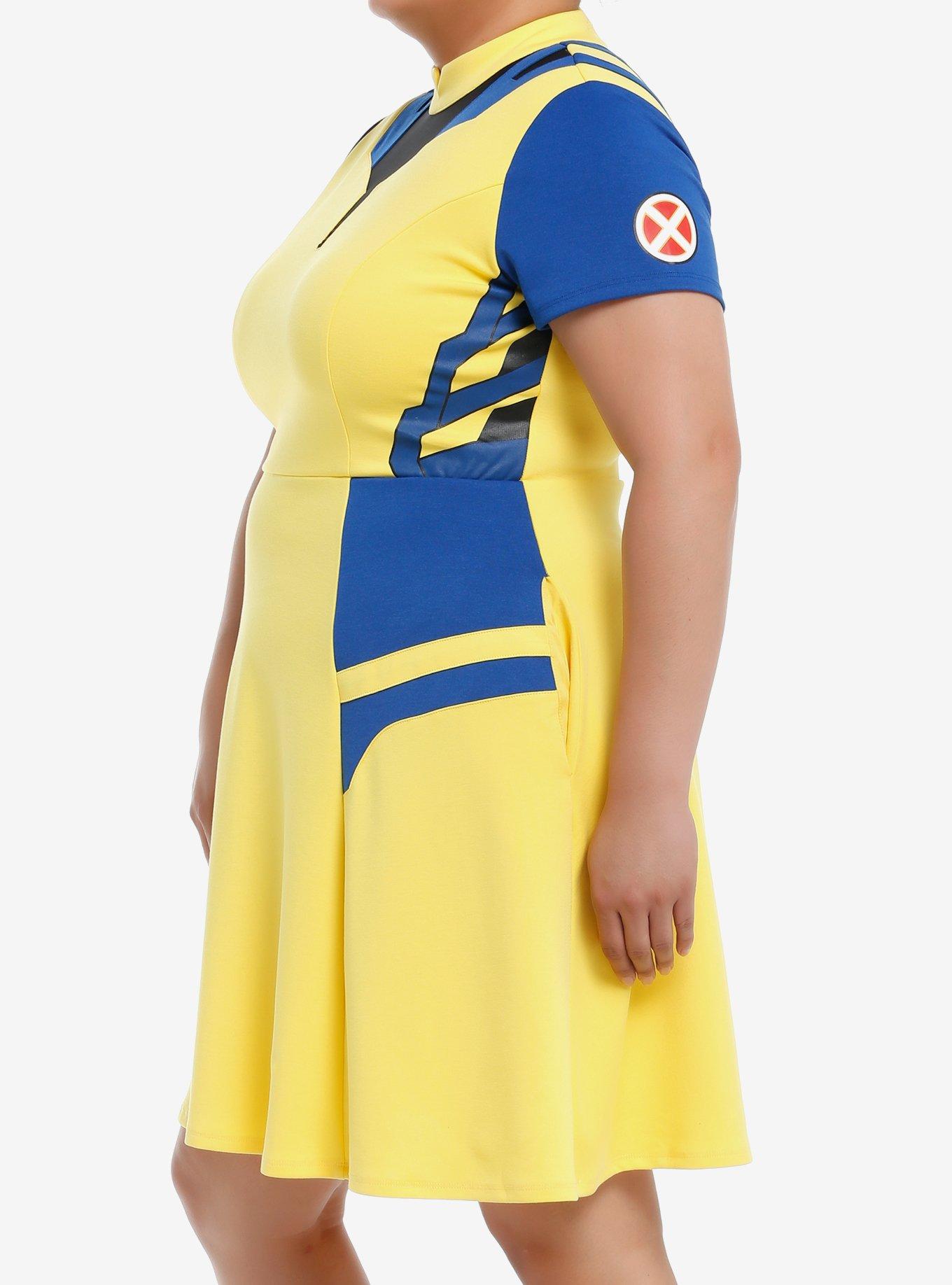 Her Universe Marvel Deadpool & Wolverine Color-Block Wolverine Dress Plus Size, BLUE, alternate
