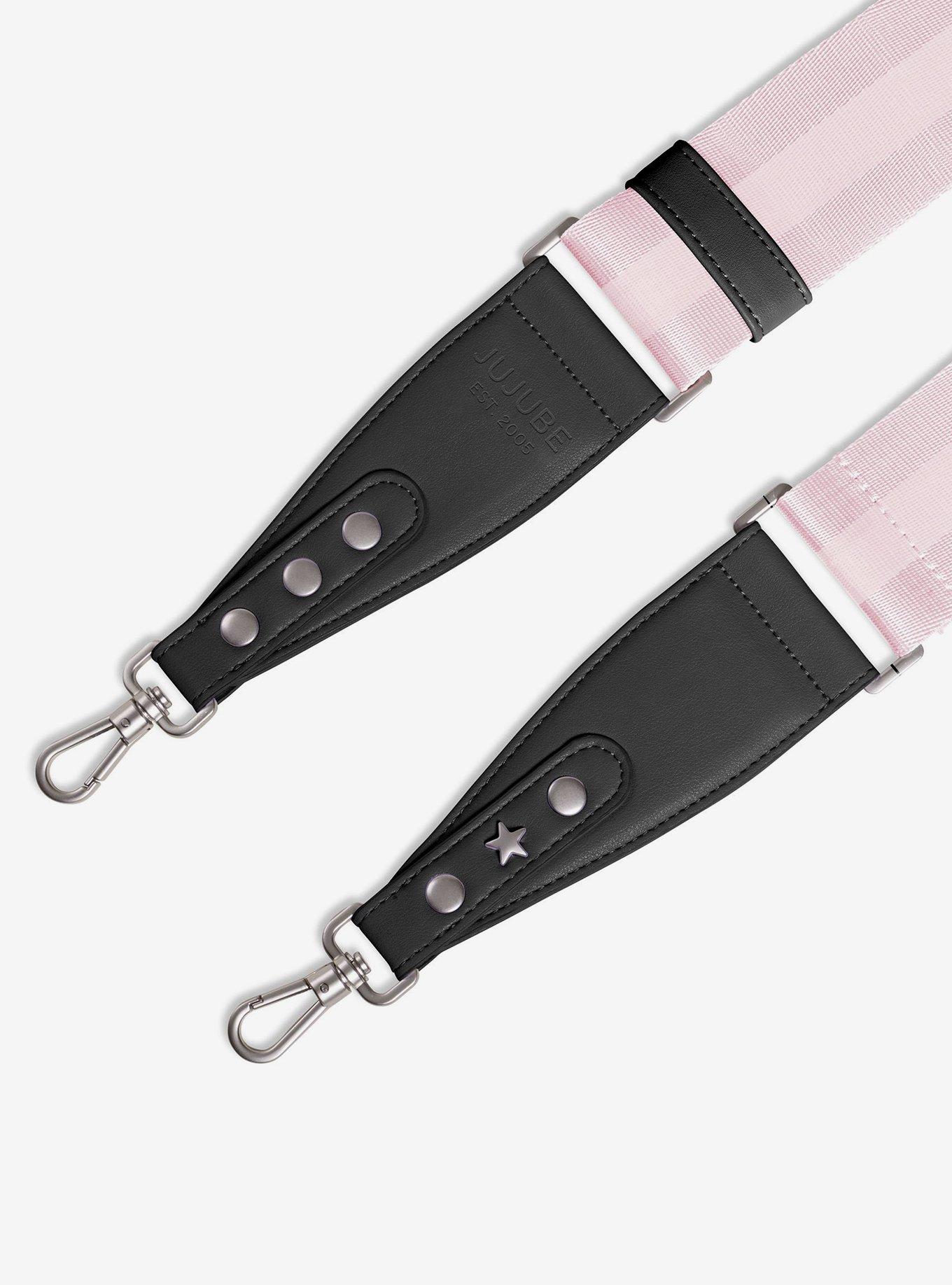 JuJuBe Woven Bag Straps Pink with Black