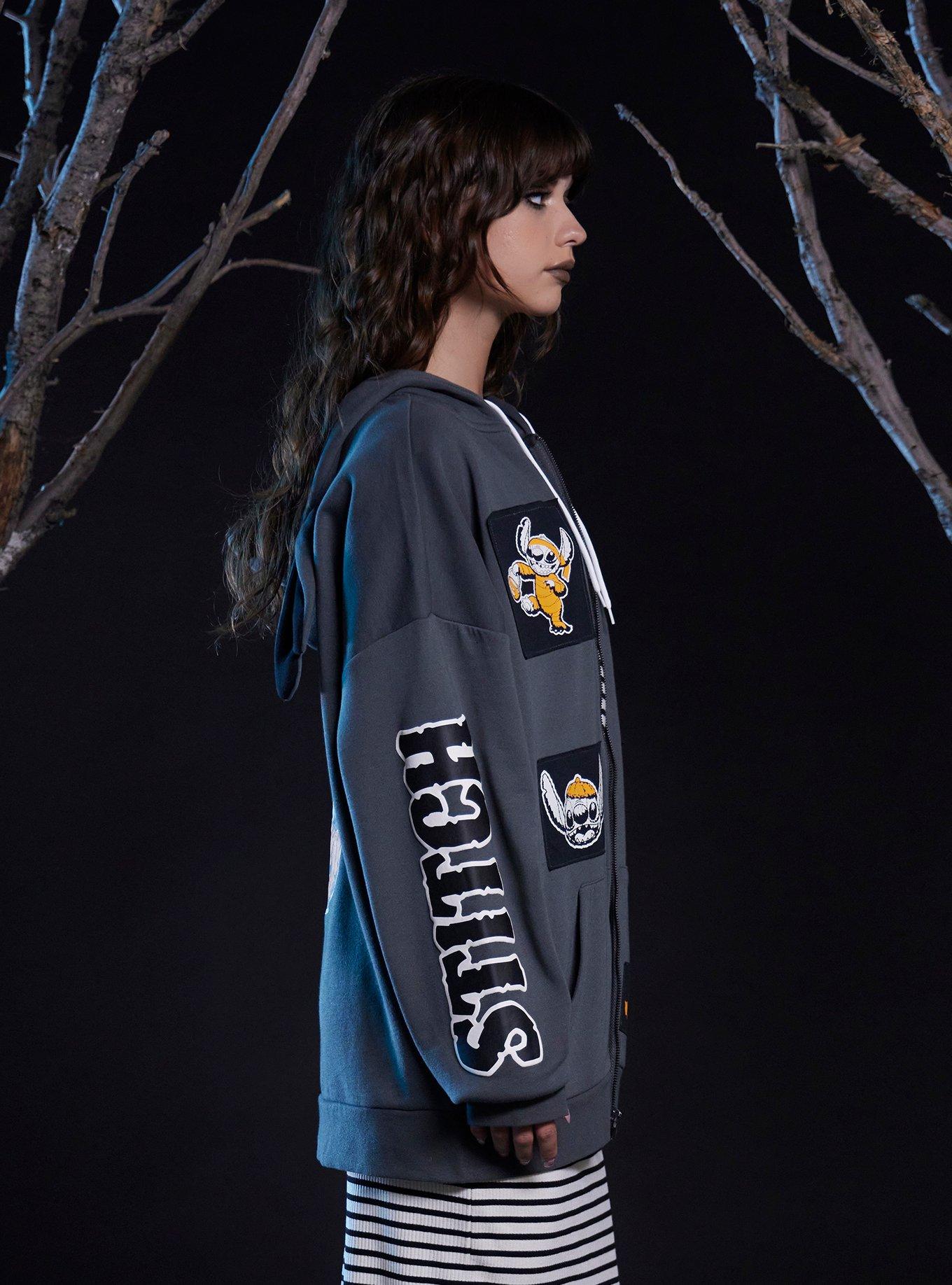 Her Universe Disney Halloween Stitch Girls Oversized Hoodie, MULTI, alternate