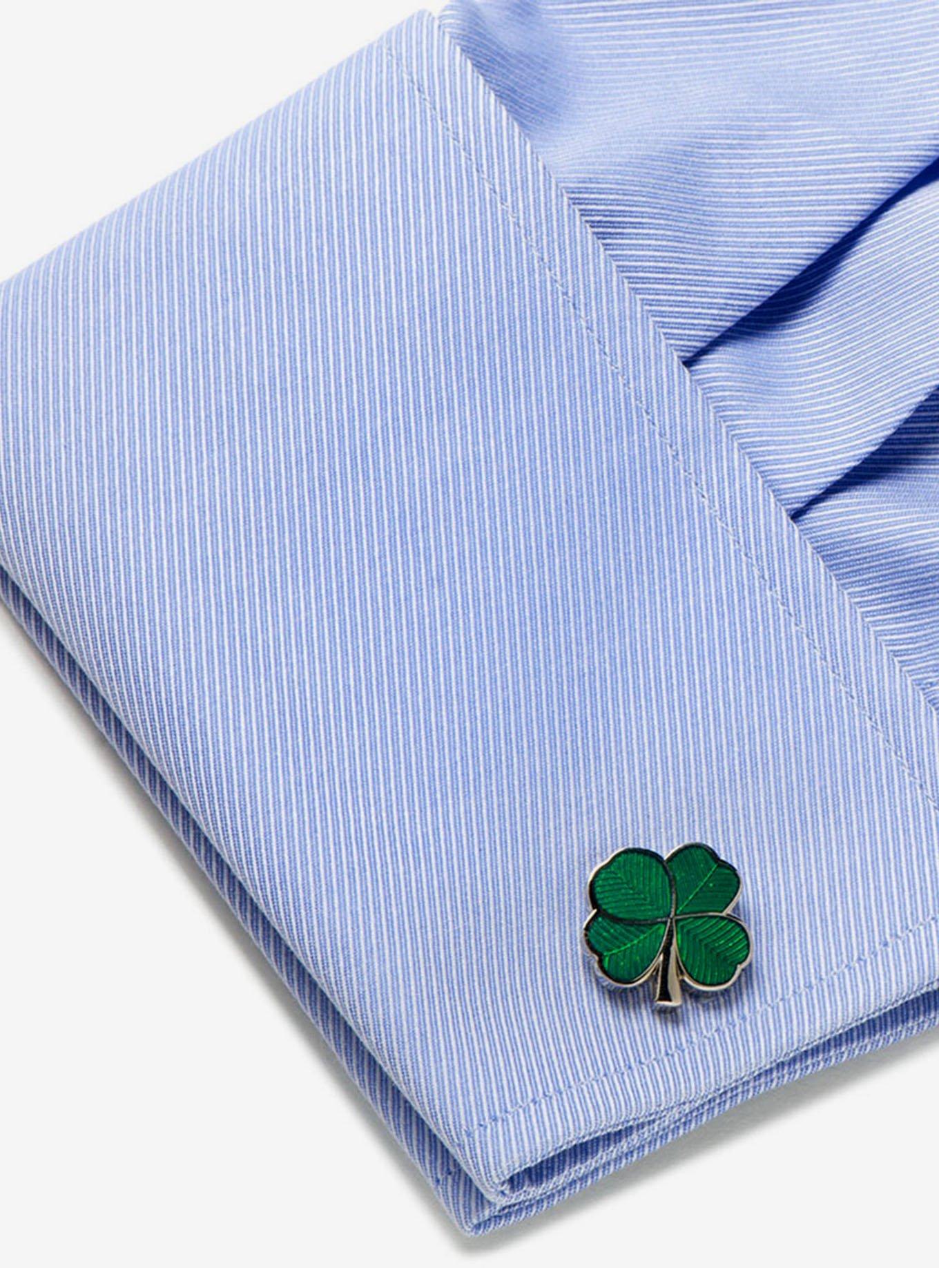 Green Clover Cufflinks, , hi-res