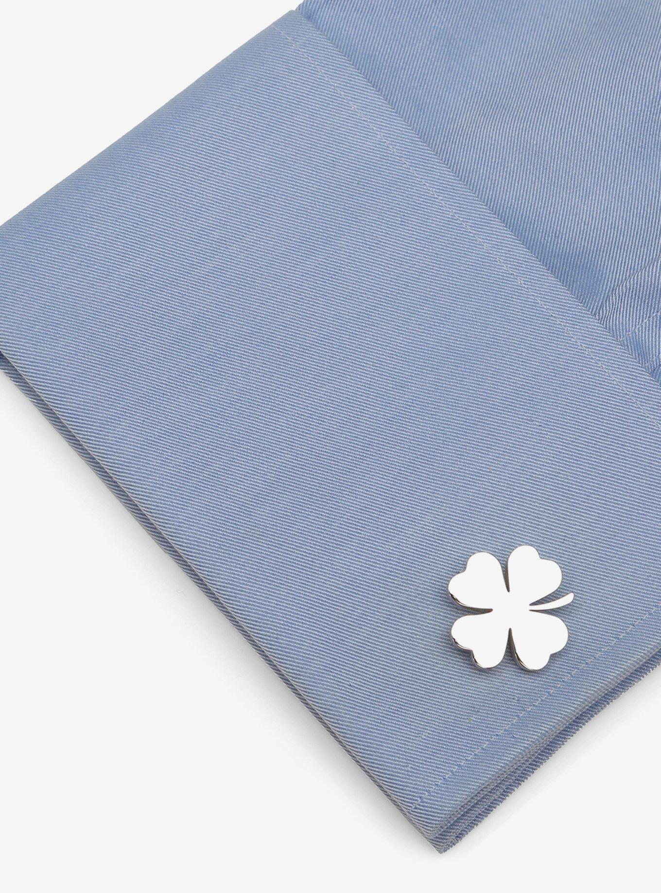 Four Leaf Clover Stainless Cufflink, , hi-res