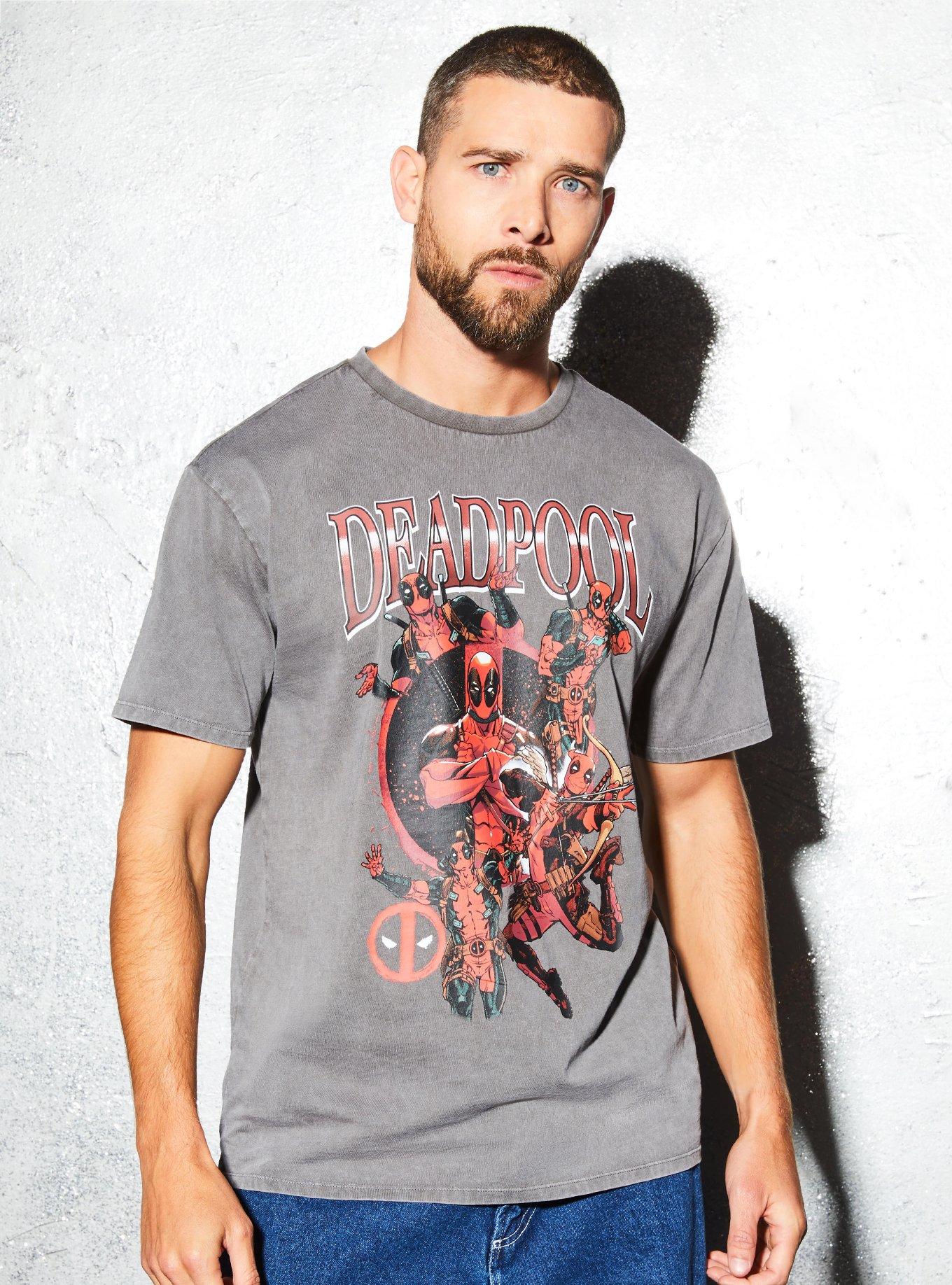 Marvel Deadpool Mineral Wash Graphic T-Shirt — BoxLunch Exclusive, BLACK, alternate