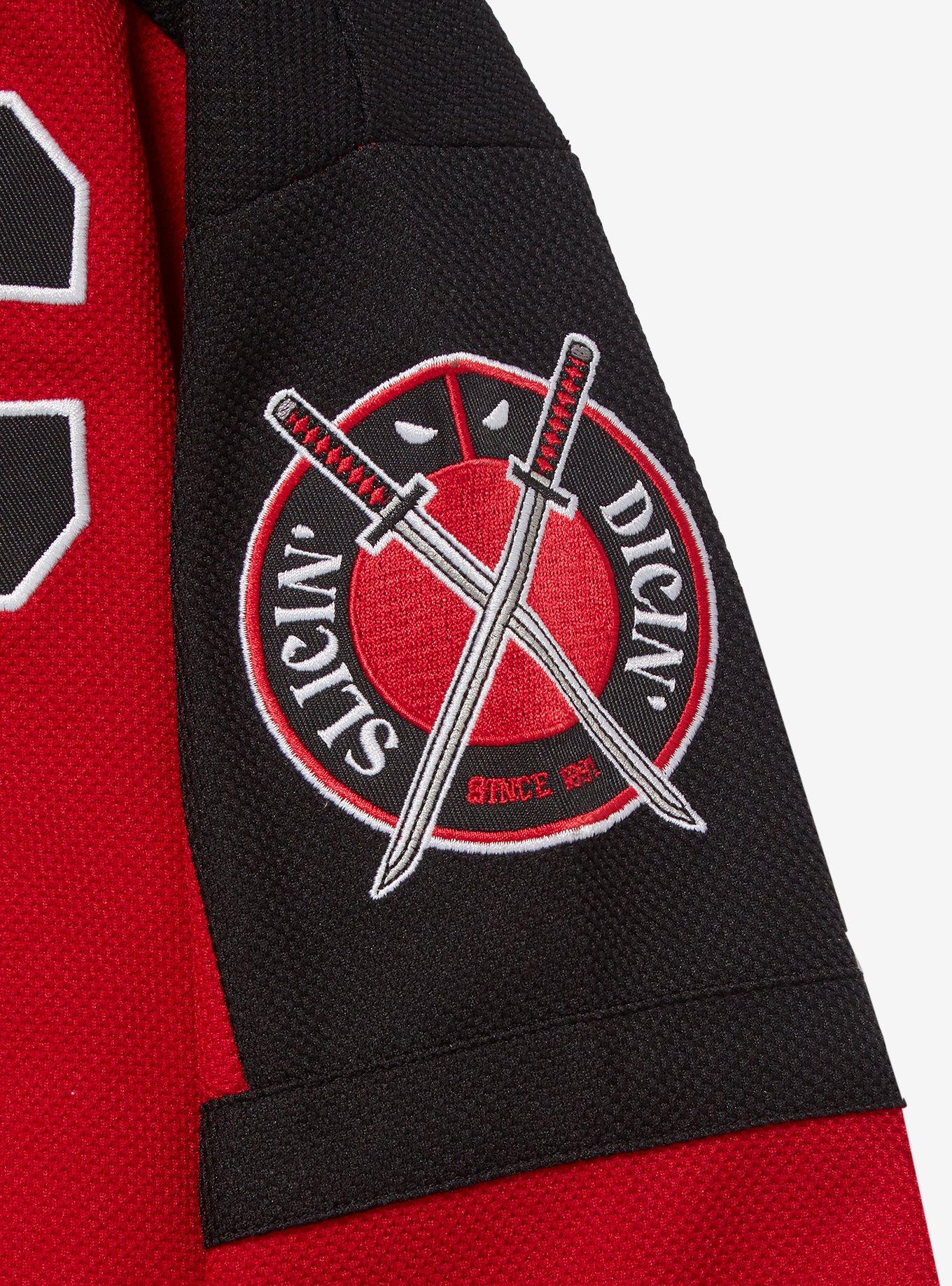 Marvel Deadpool Logo Hockey Jersey - BoxLunch Exclusive, RED, alternate