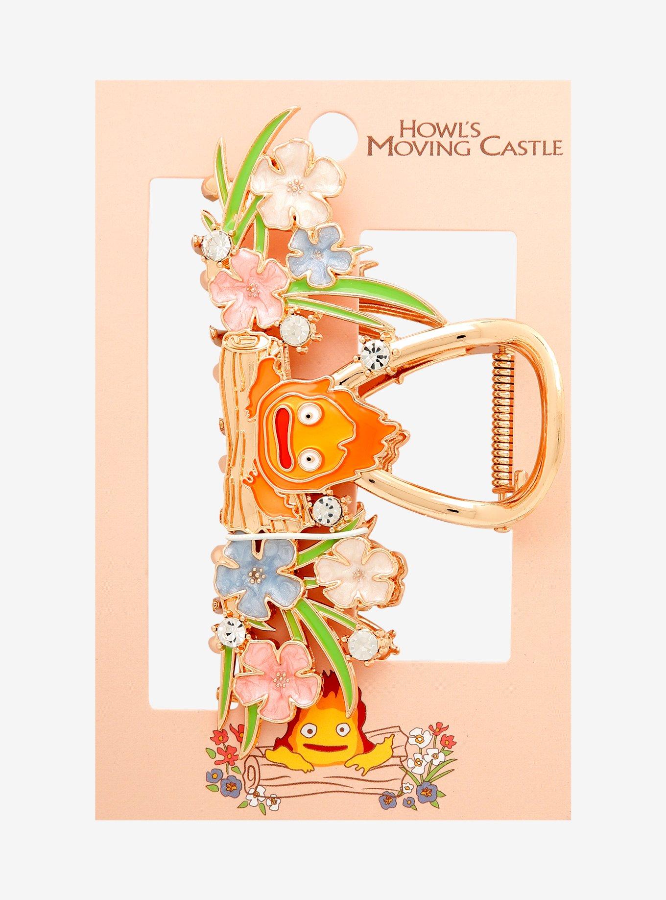 Studio Ghibli Howl's Moving Castle Calcifer Floral Claw Clip - BoxLunch Exclusive, , hi-res