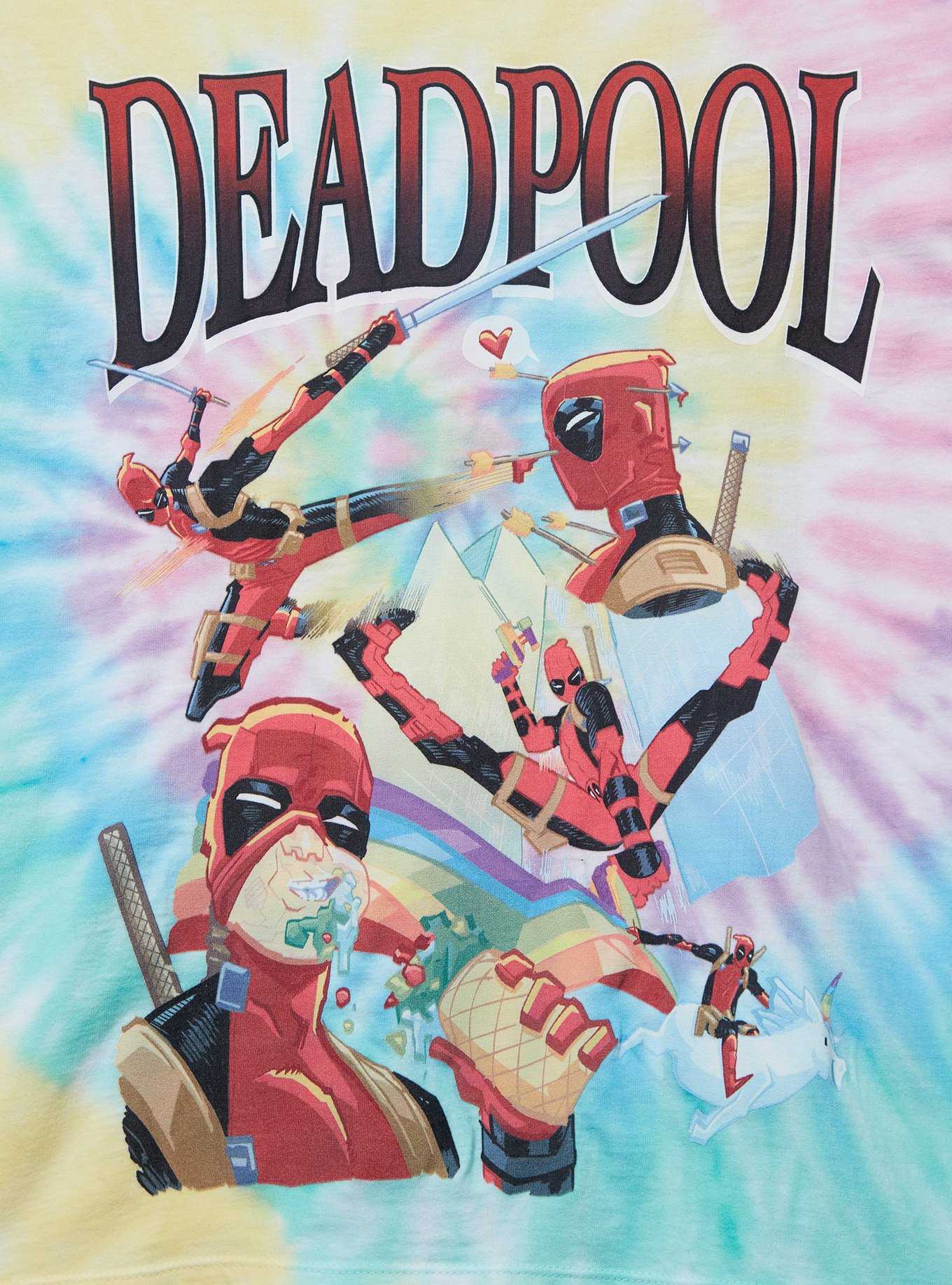 Marvel Deadpool Multi-Pose Tie-Dye Women's T-Shirt - BoxLunch Exclusive, , hi-res