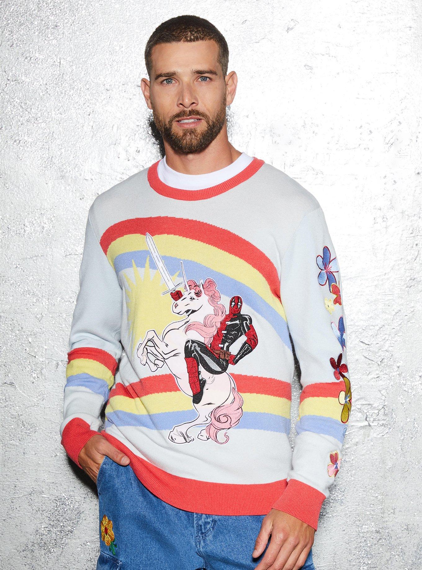 Marvel Deadpool Rainbow Unicorn Sweater - BoxLunch Exclusive