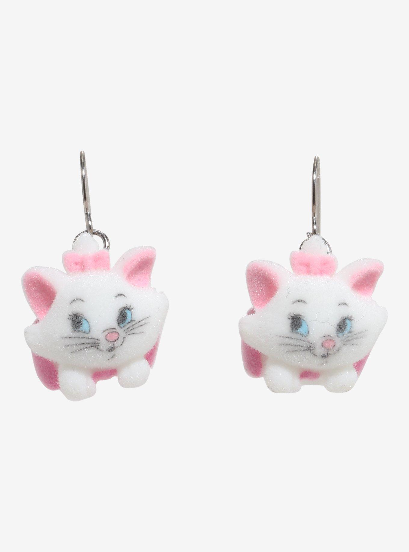 Disney The Aristocats Marie Flocked Earrings, , alternate