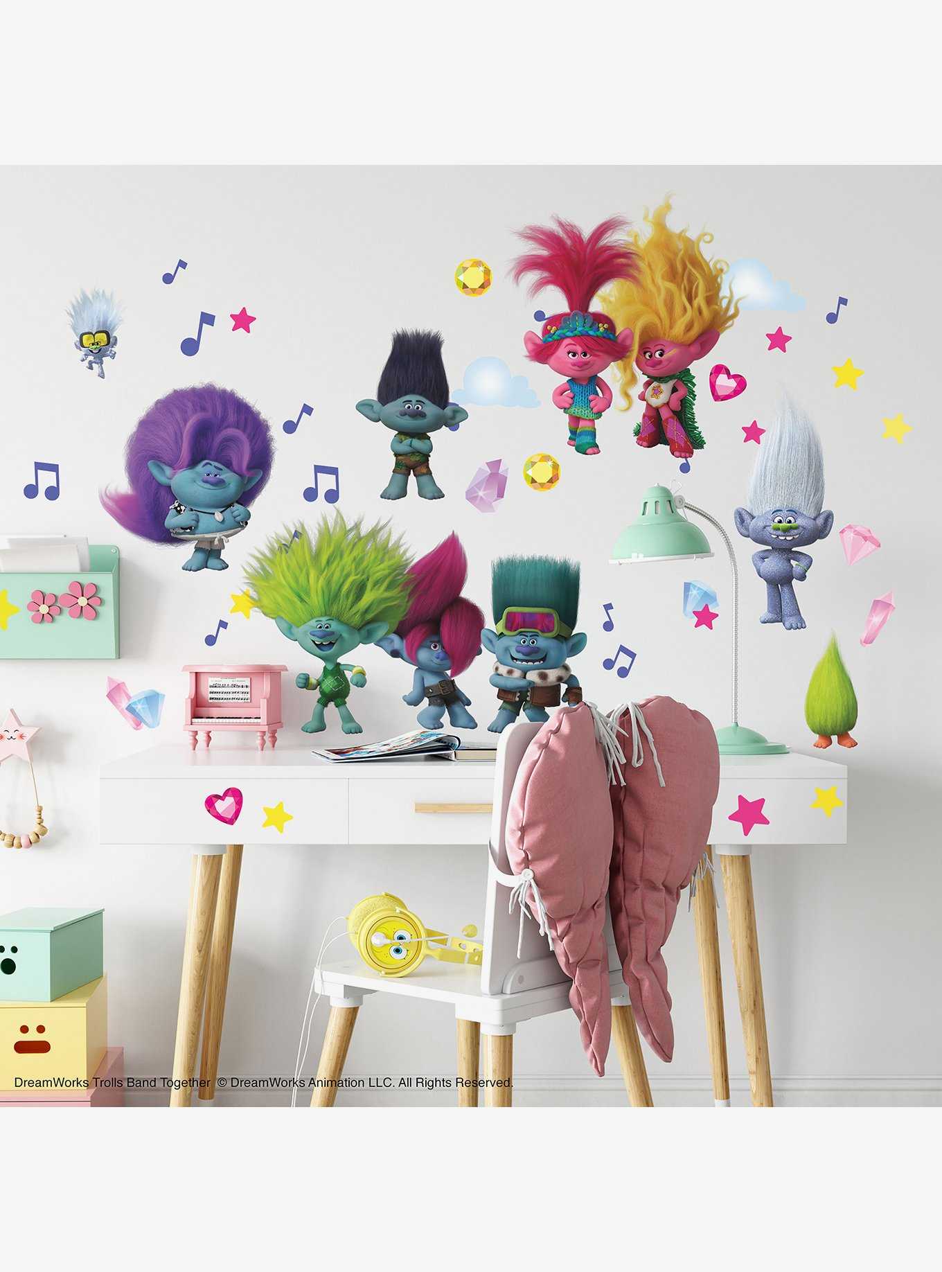 Trolls 3 Band Together with Glitter Wall Decals, , hi-res