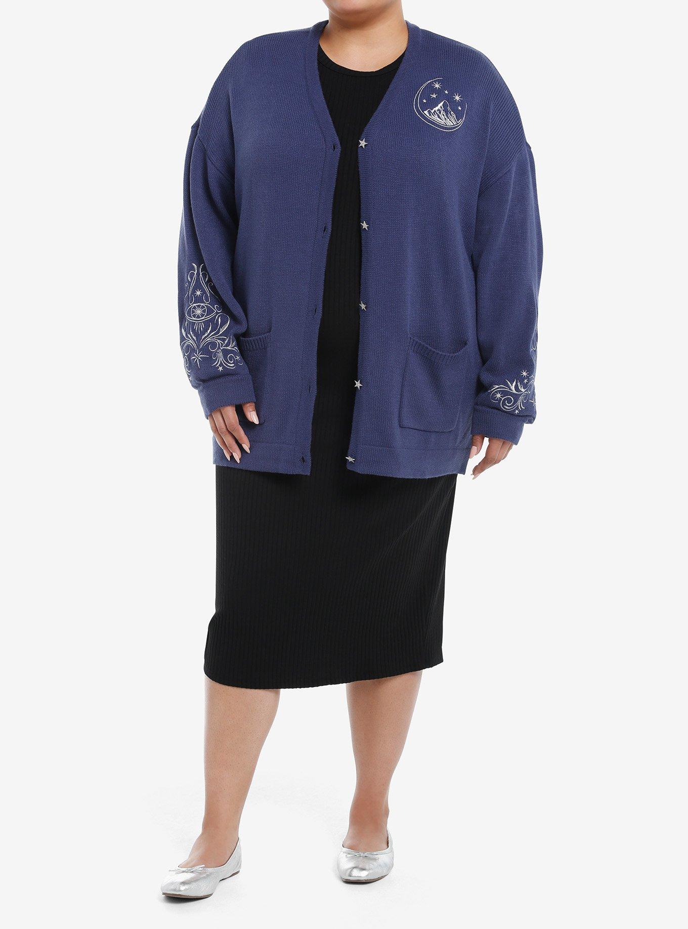 A Court Of Thorns And Roses Night Court Star Cardigan Plus Size, NAVY, alternate