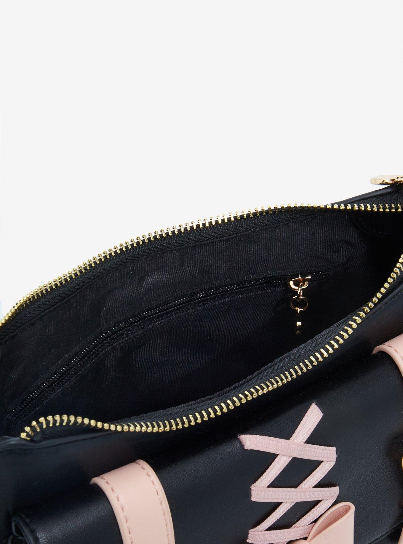 Black & Pink Lolita Heart Bow Shoulder Bag, , alternate