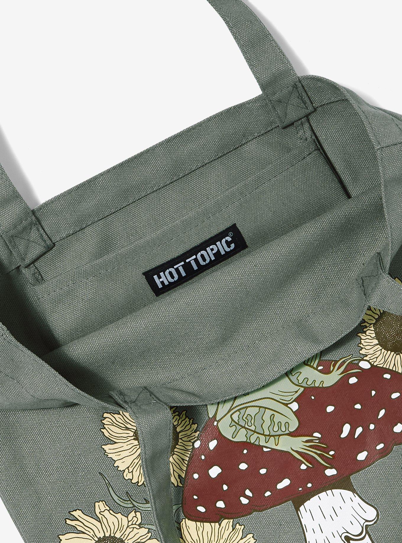 Frog Sunflower Mushroom Green Tote Bag, , alternate