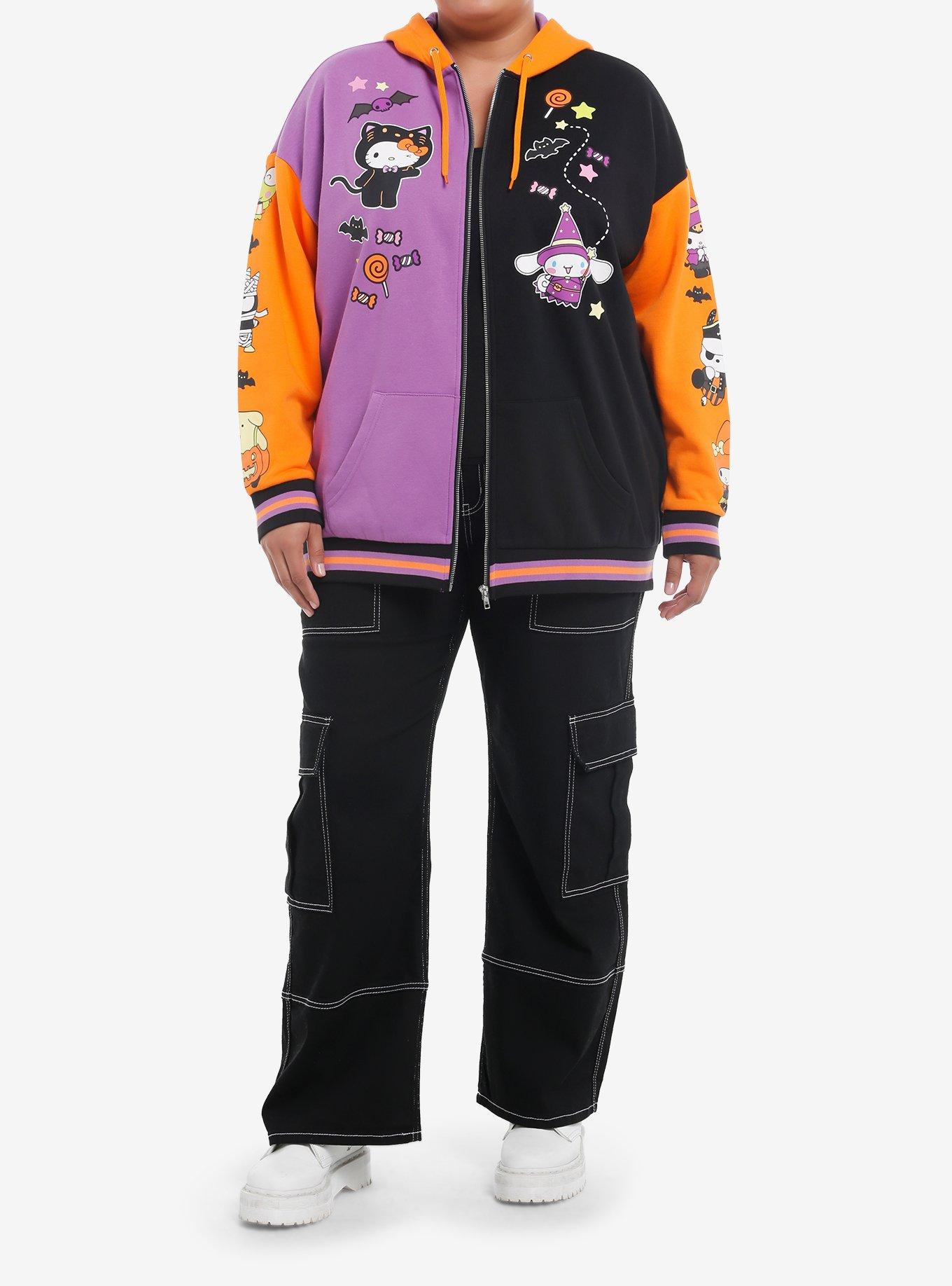 Hello Kitty And Friends Halloween Split Color-Block Hoodie Plus Size, MULTI, alternate