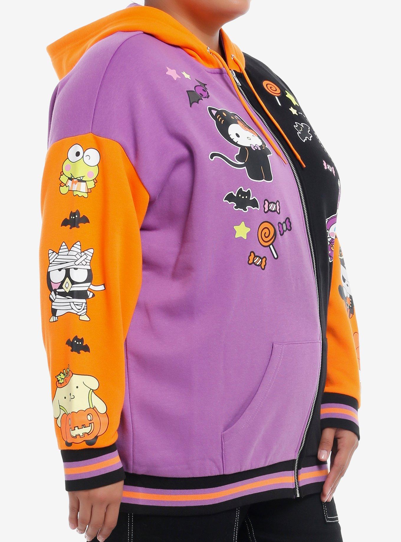 Hello Kitty And Friends Halloween Split Color-Block Hoodie Plus Size, MULTI, alternate