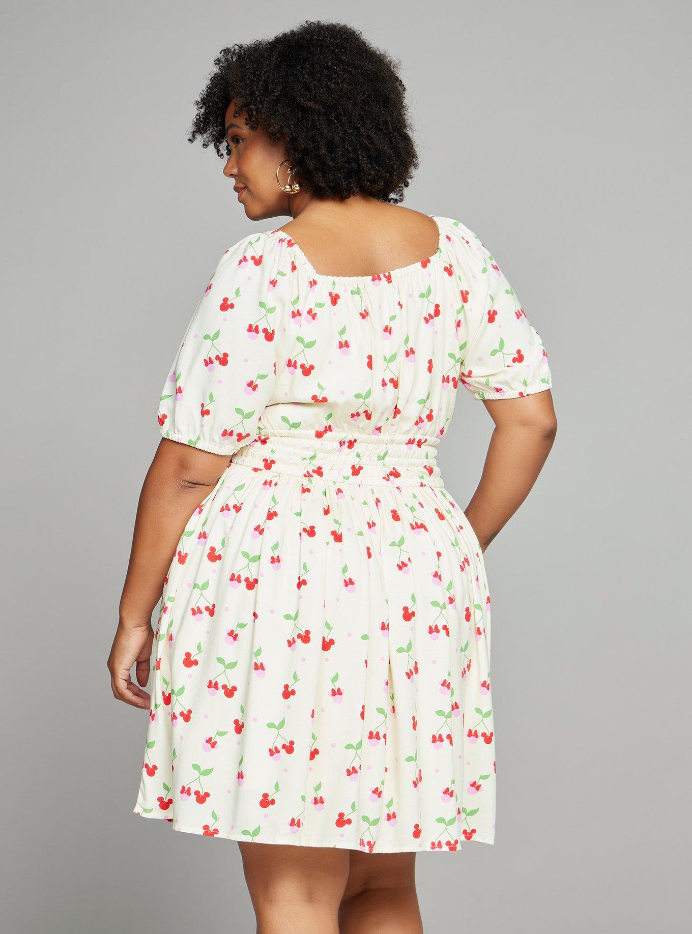 Disney Mickey & Minnie Cherry Allover Print Plus Size Dress, MULTI, alternate