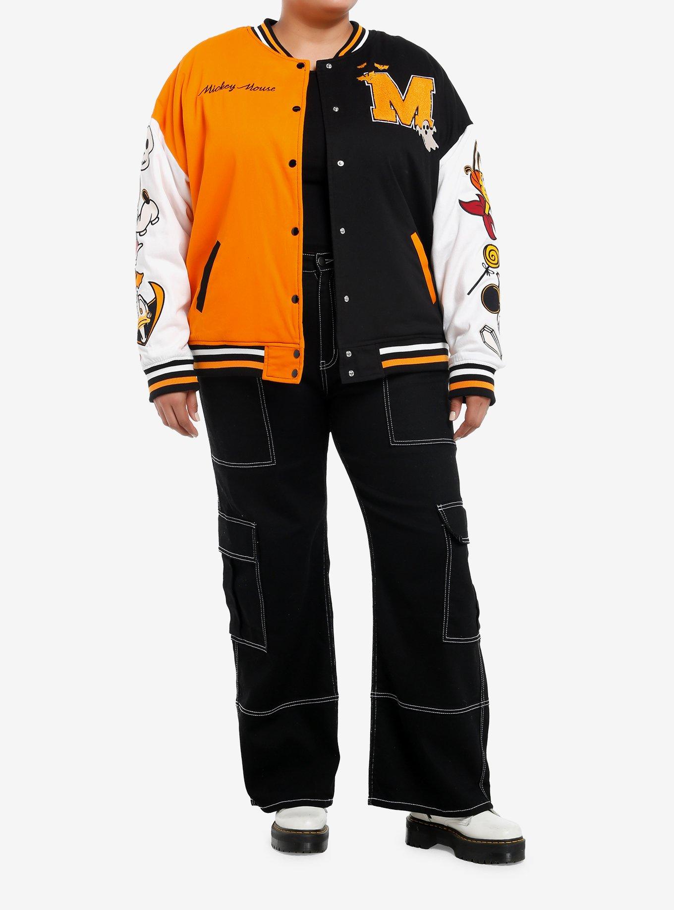 Her Universe Disney Halloween Split Oversized Varsity Jacket Plus Size, MULTI, alternate