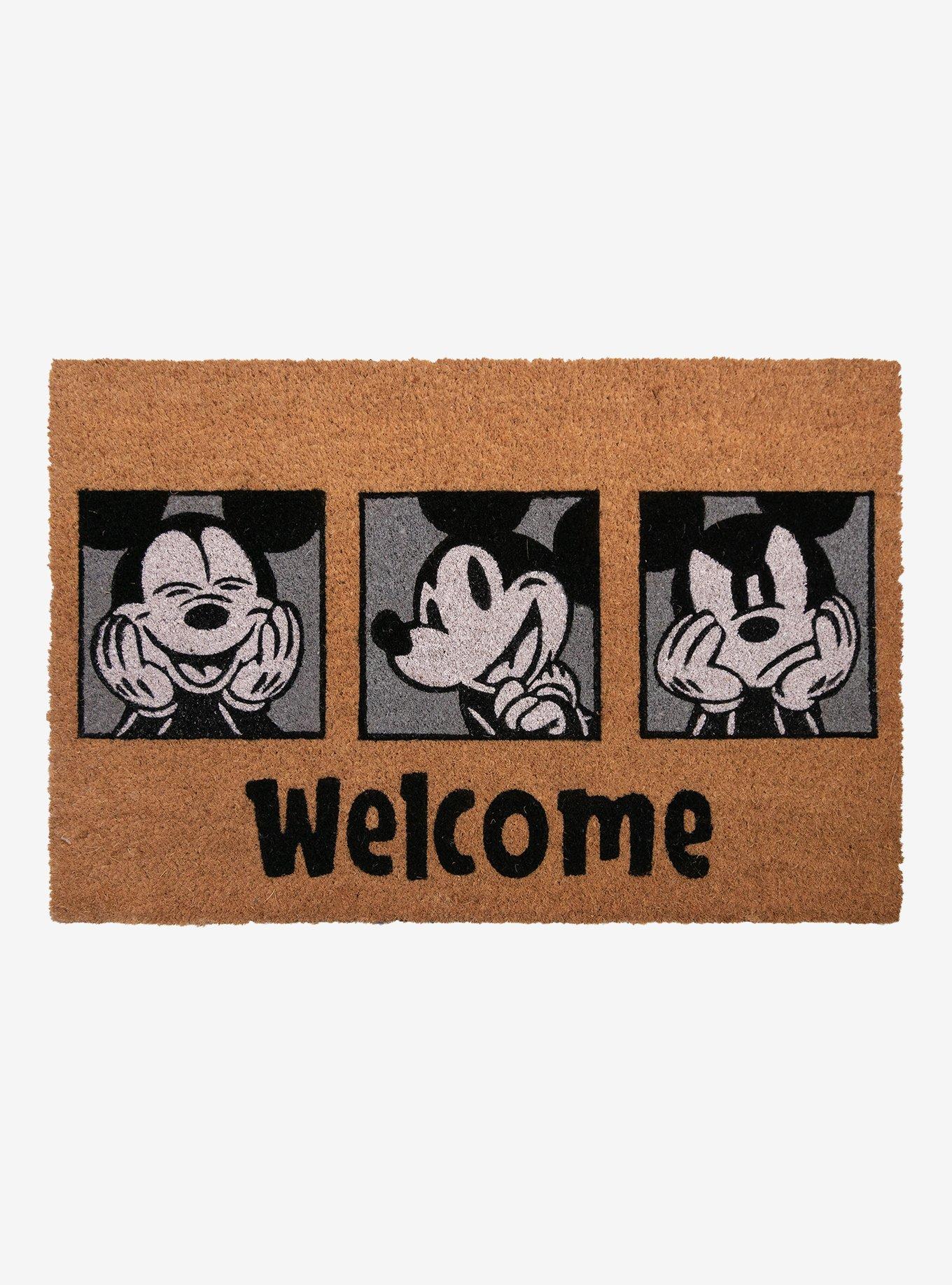 Disney Mickey Mouse Gray Home Welcome Coir Mat 2-Pack, , alternate