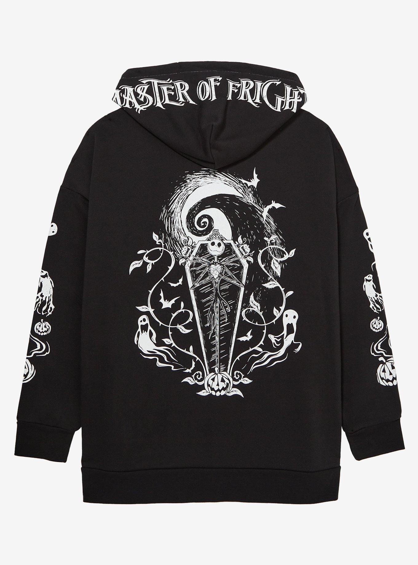 Her Universe The Nightmare Before Christmas Hoodie Plus Size, BLACK  WHITE, alternate