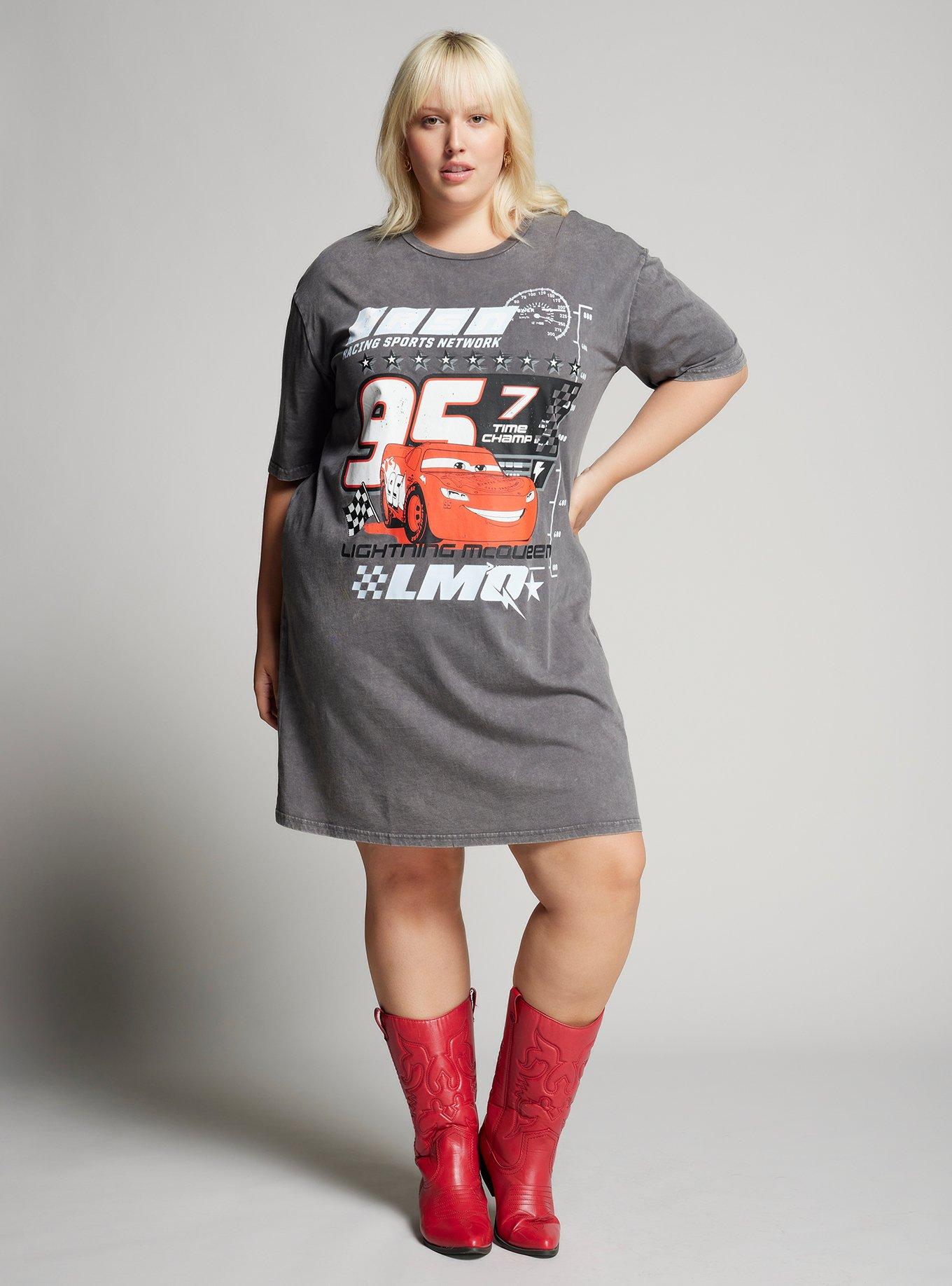 Disney Pixar Cars Lightning McQueen T-Shirt Dress Plus Size, , hi-res