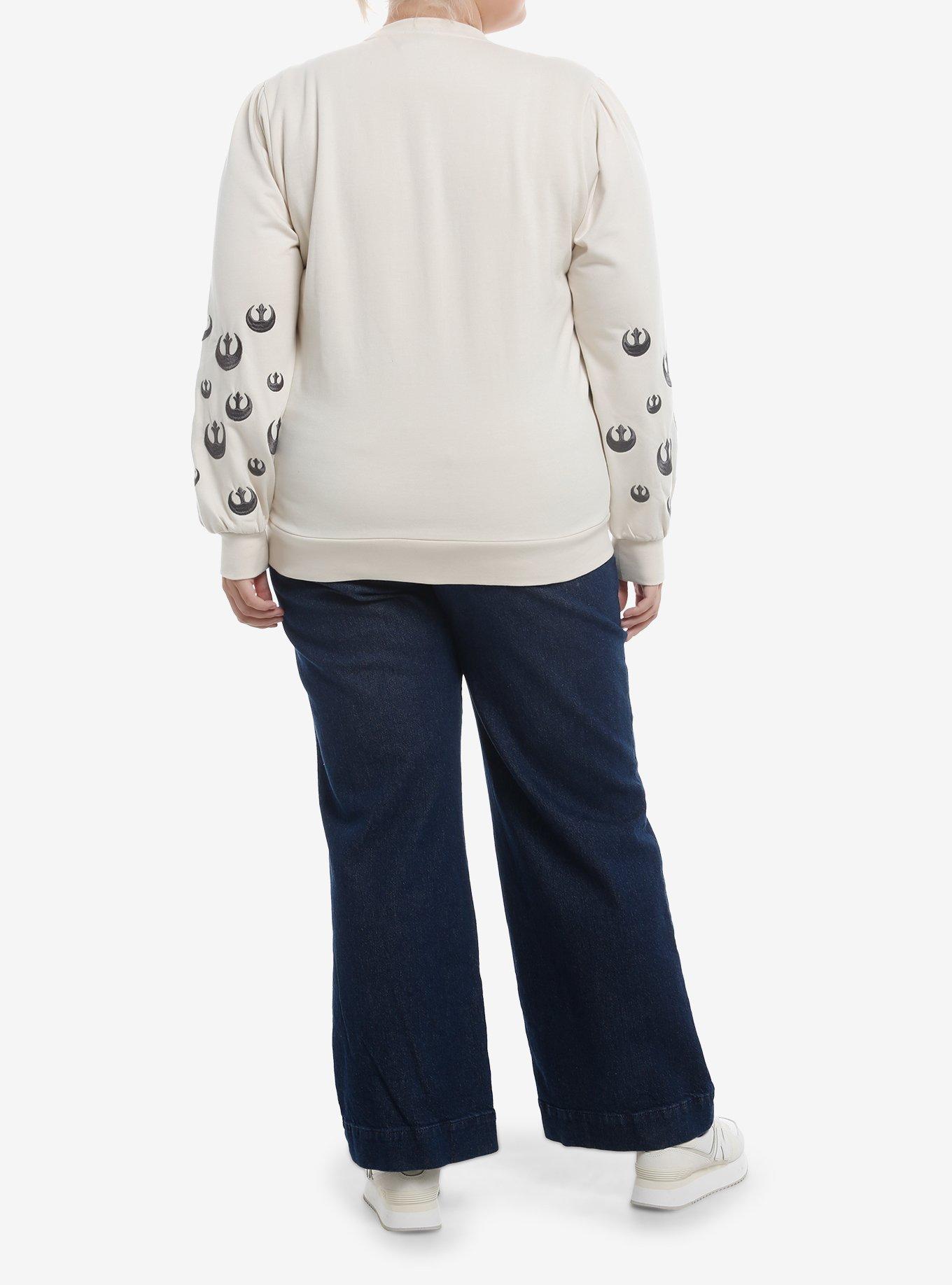 Her Universe Star Wars Princess Leia & R2-D2 Sweatshirt Plus Size Her Universe Exclusive, IVORY, alternate